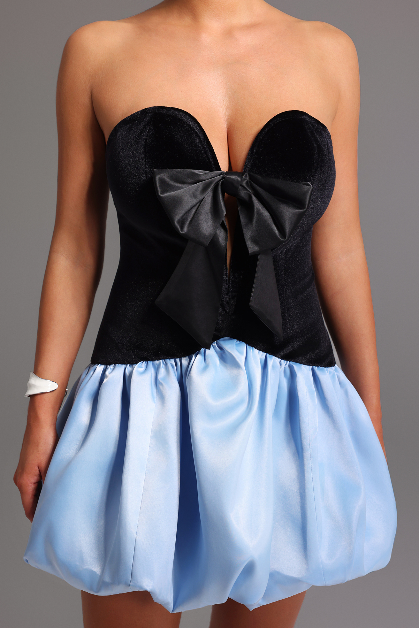 Vla Strapless Deep-V Mini Dress