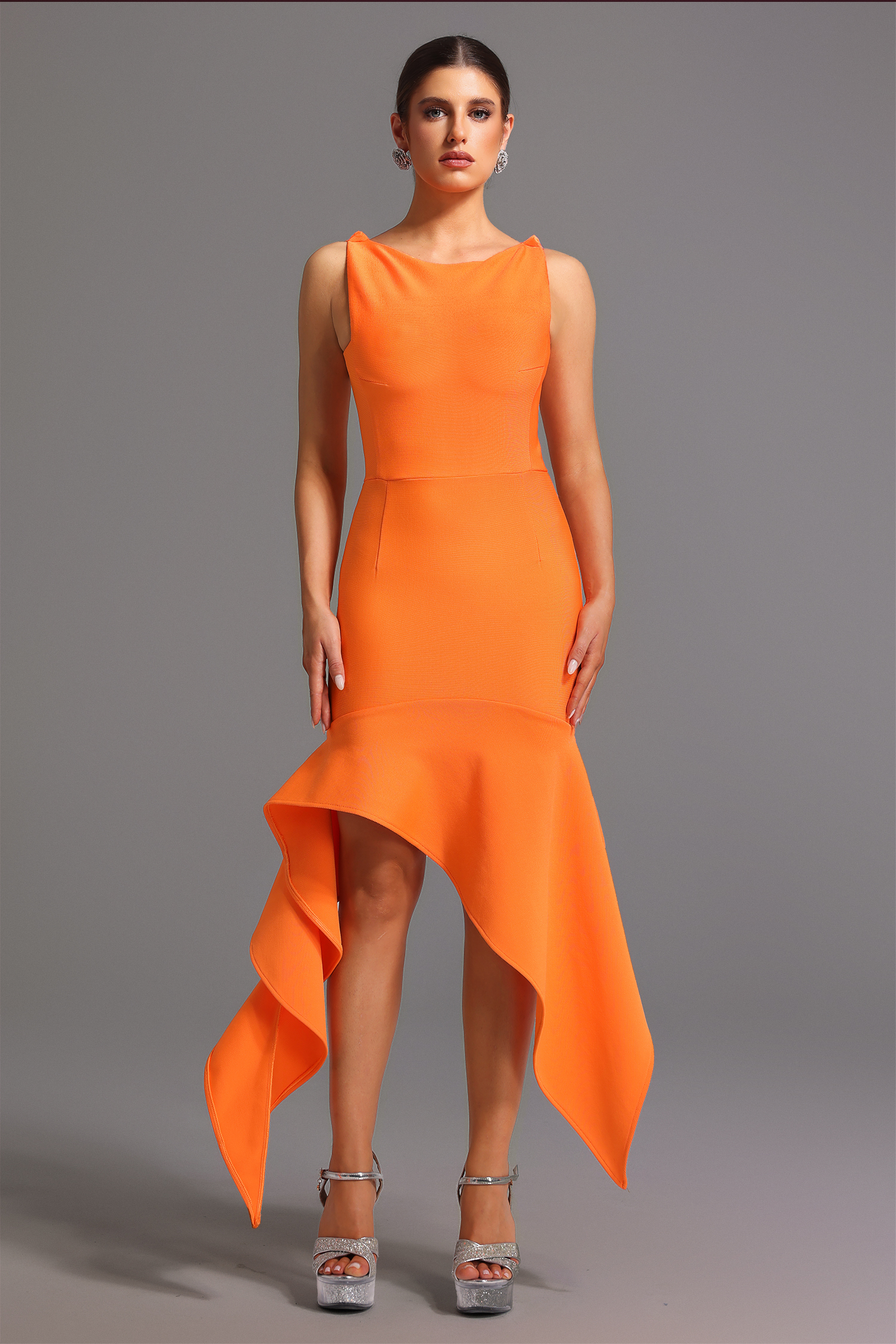 Myrna Bandage Sleeveless Round Neck Midi Dress