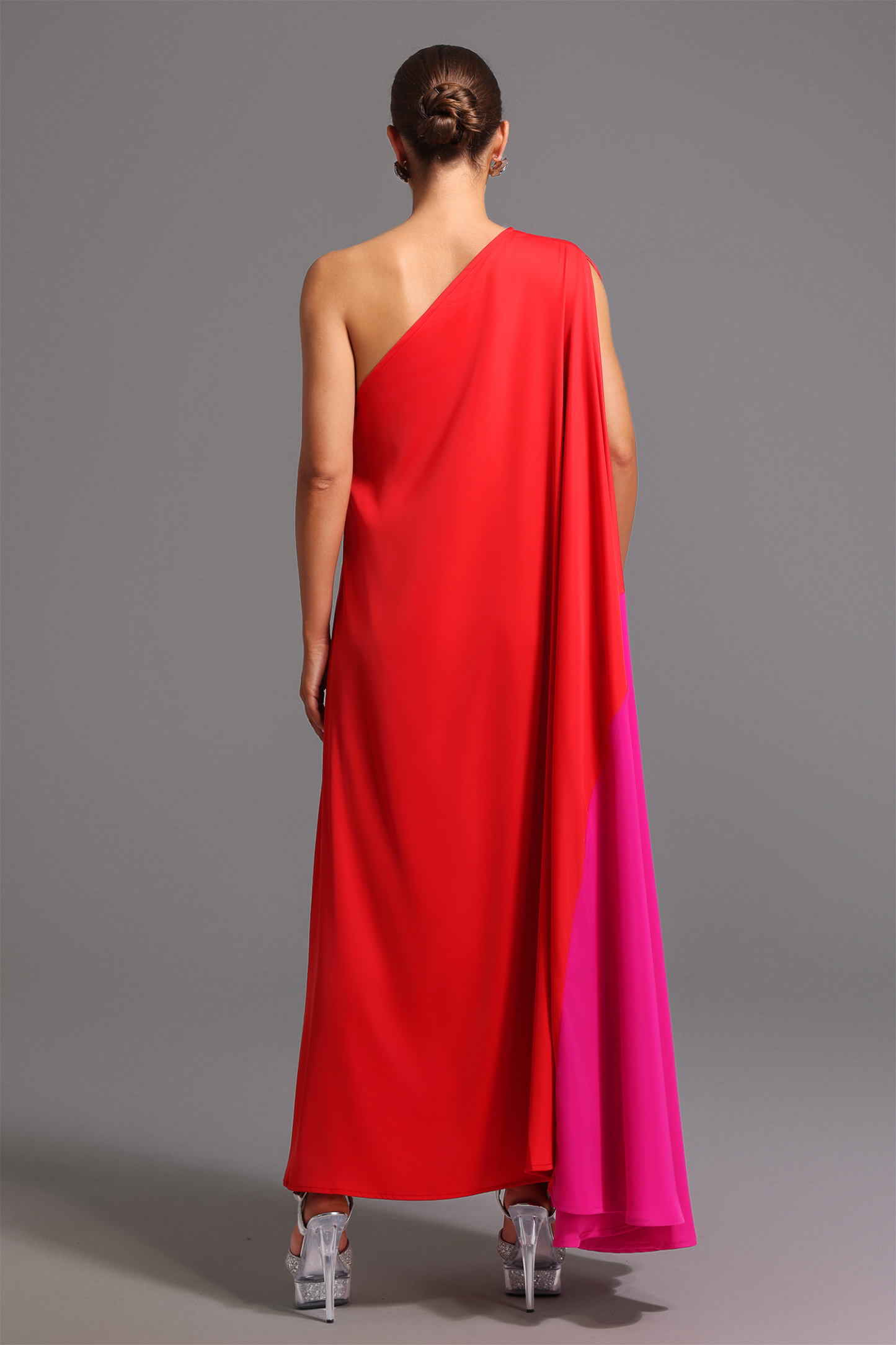 Ninamo One Shoulder Satin Maxi Dress