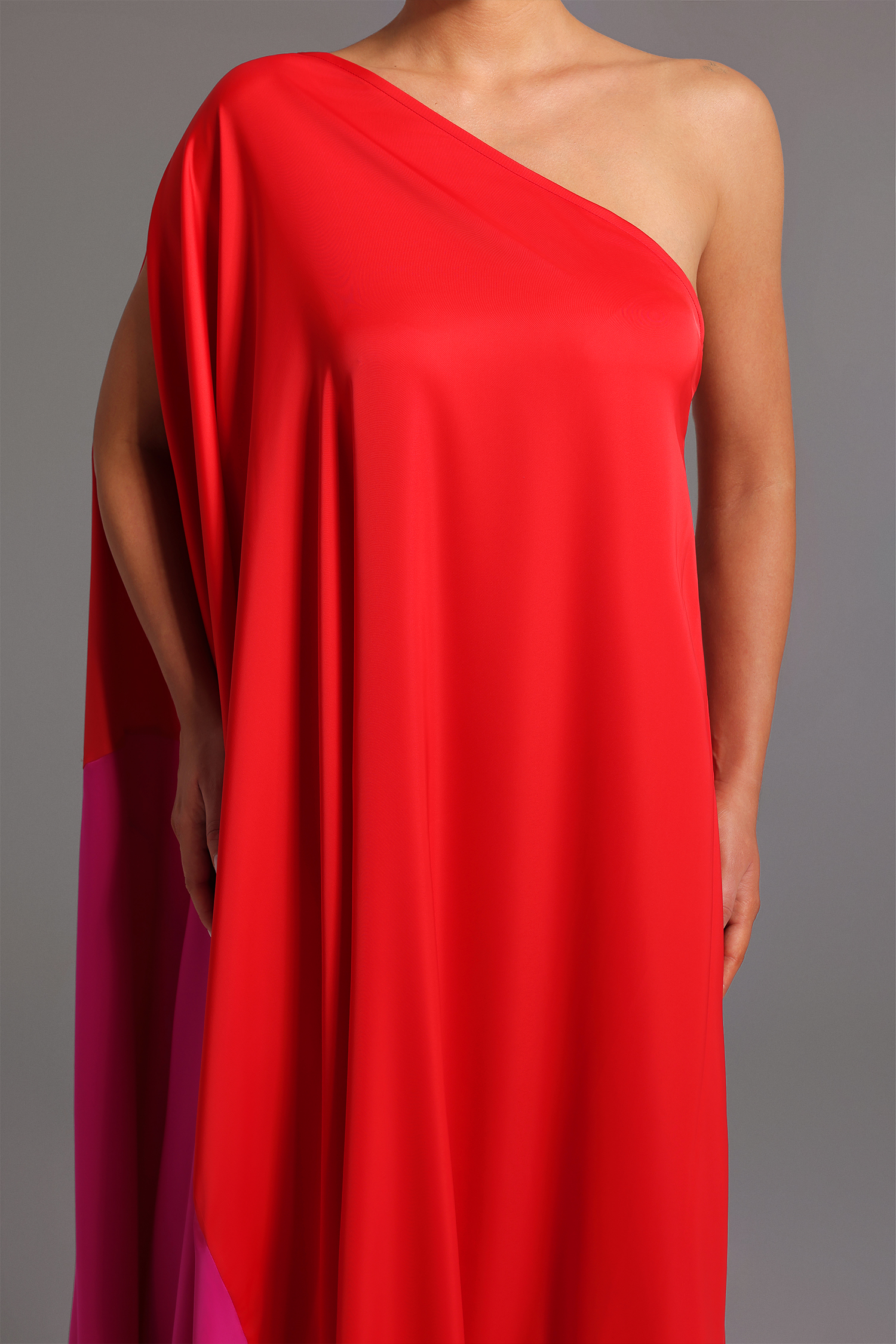 Ninamo One Shoulder Satin Maxi Dress