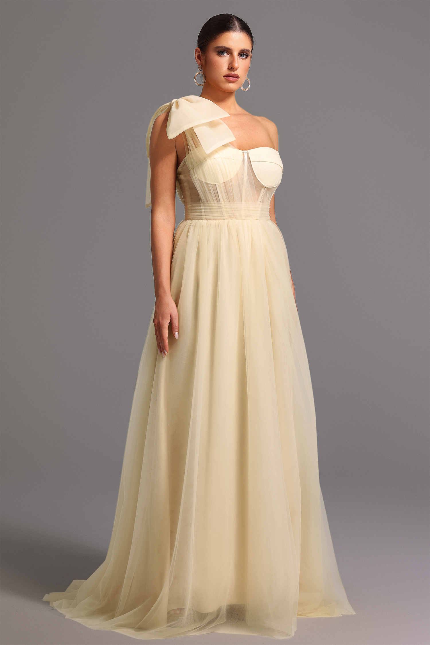 Suku One Shoulder Bow Maxi Dress