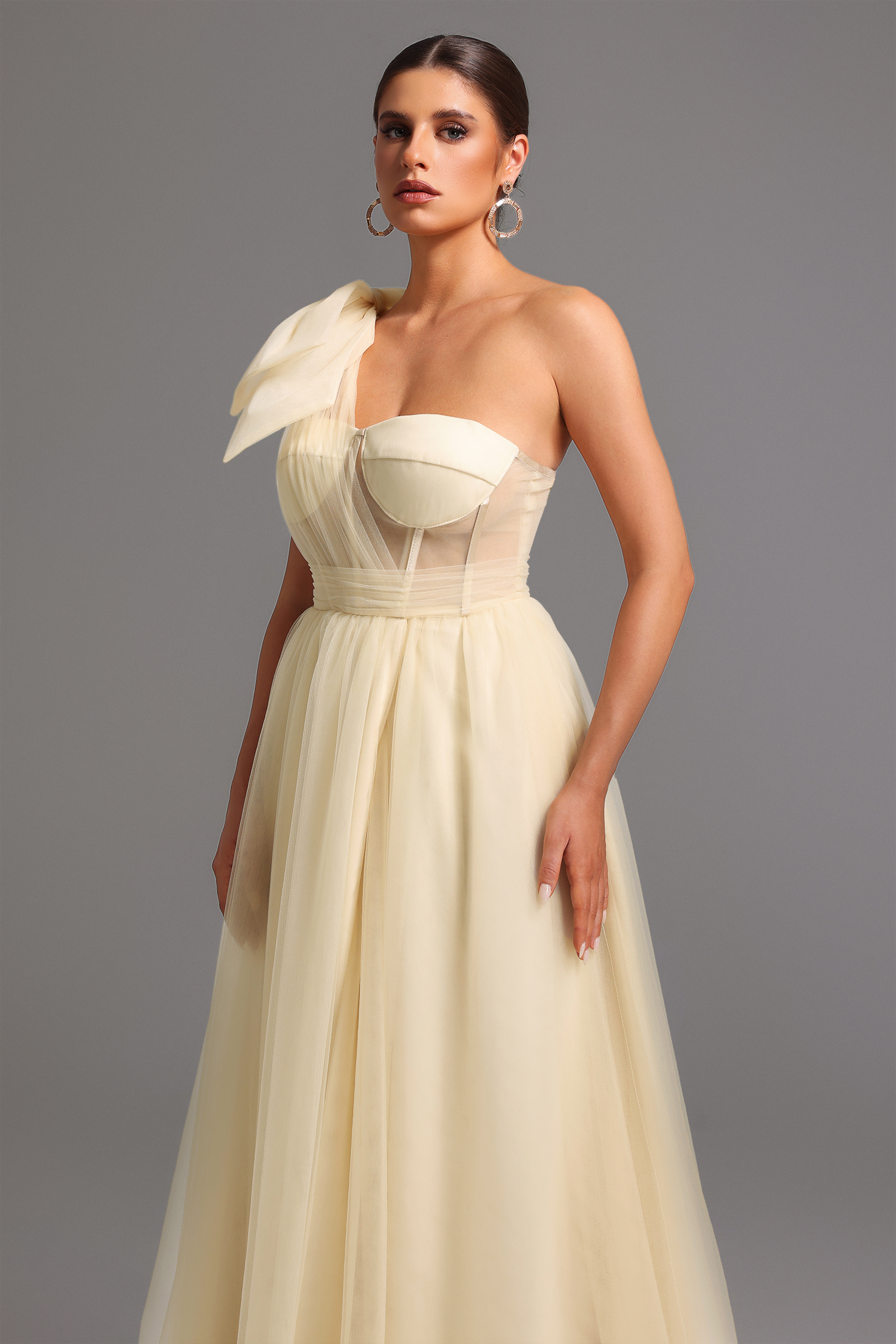 Suku One Shoulder Bow Maxi Dress