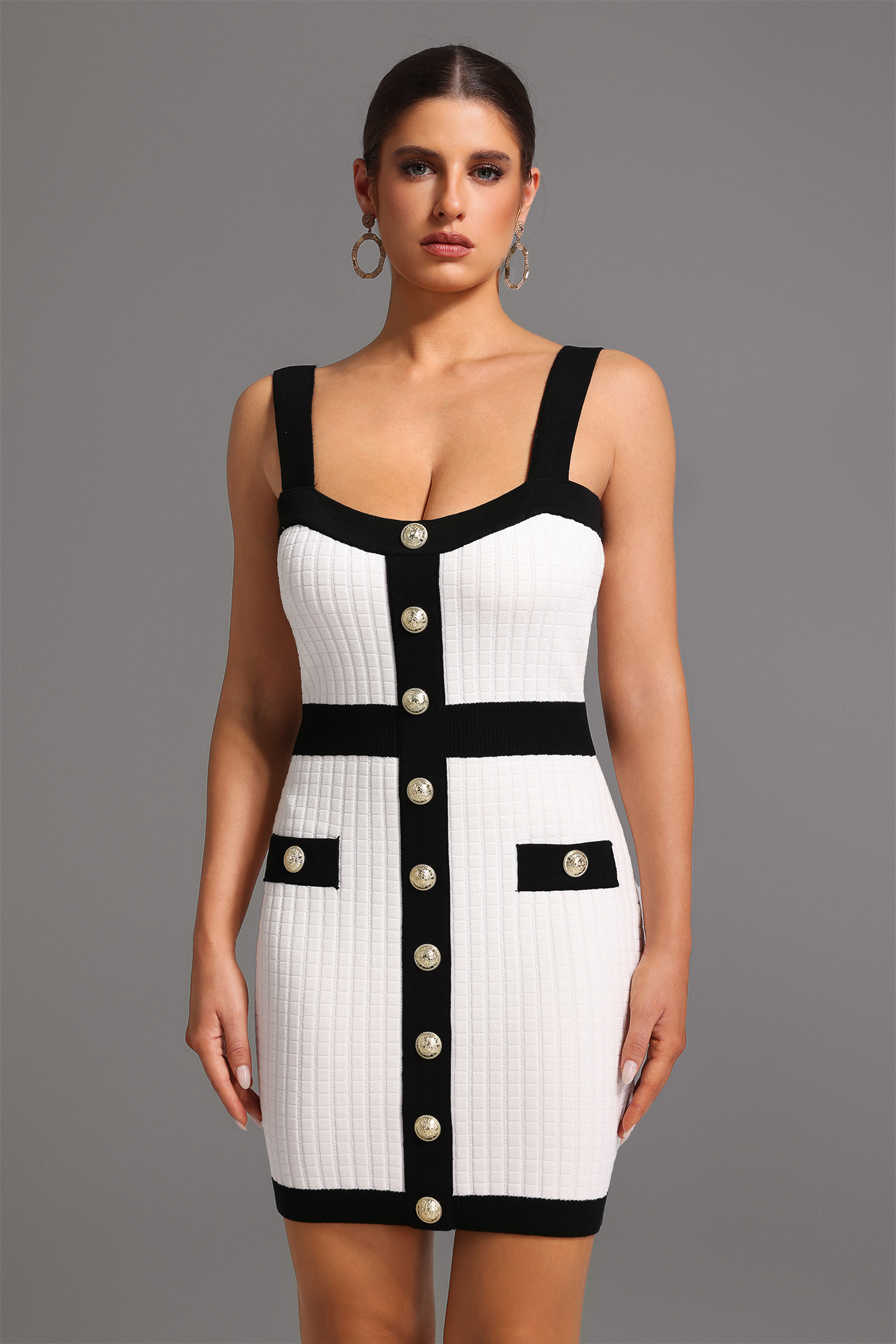 Tine Sleeveless Square Collar Mini Dress