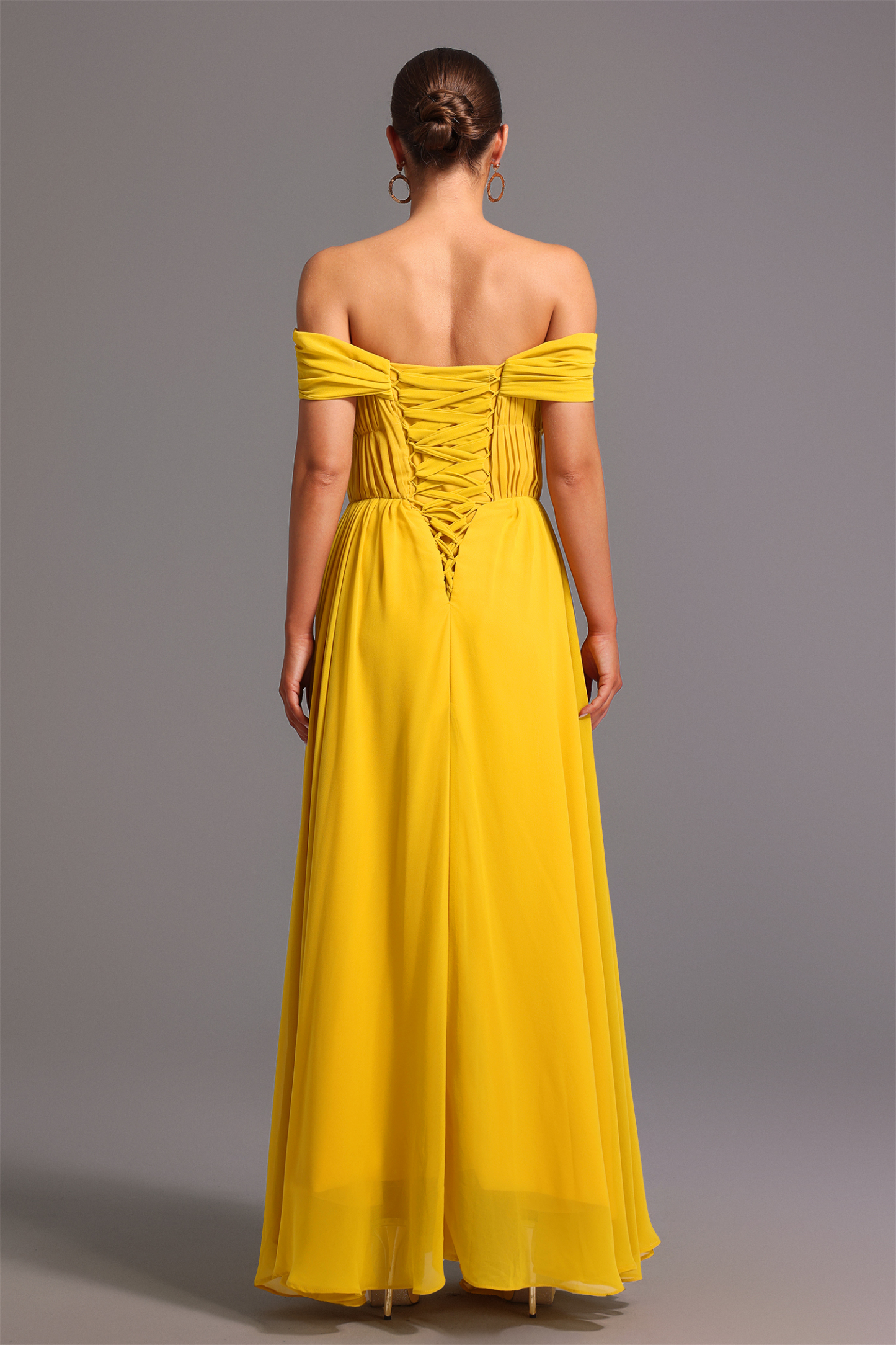 Reggie Off-the-Shoulder High Slit Maxi Dress