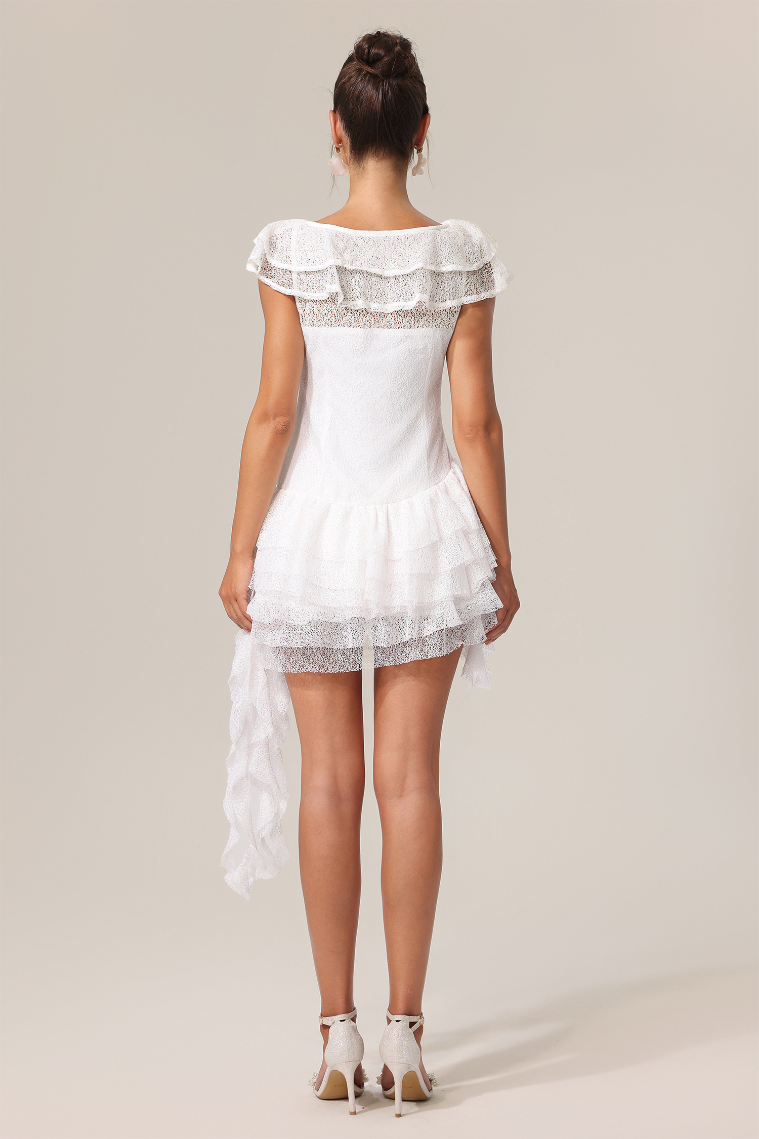 Perrine V-Neck Sleeveless Asymmetric Folds Mini Dress