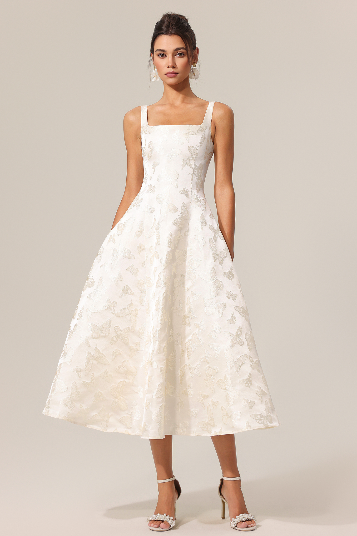 Dixie Halter Jacquard Midi Dress