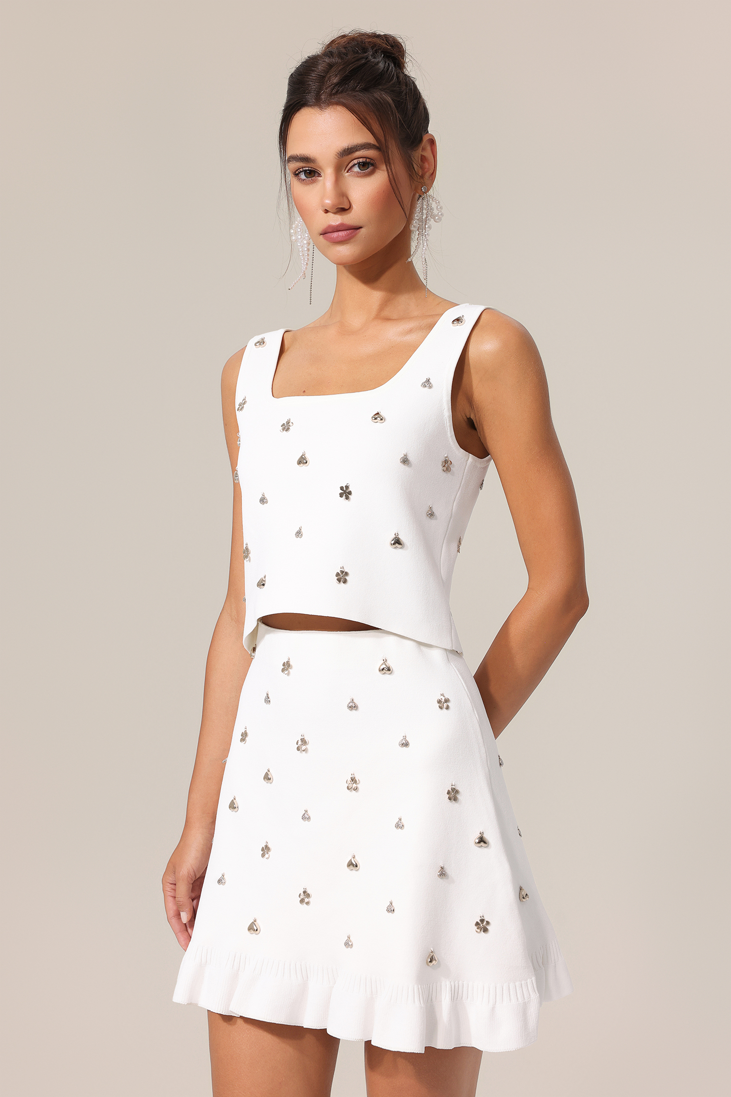 Rivka Halter Folds Top And Skirt Two-Piece Set