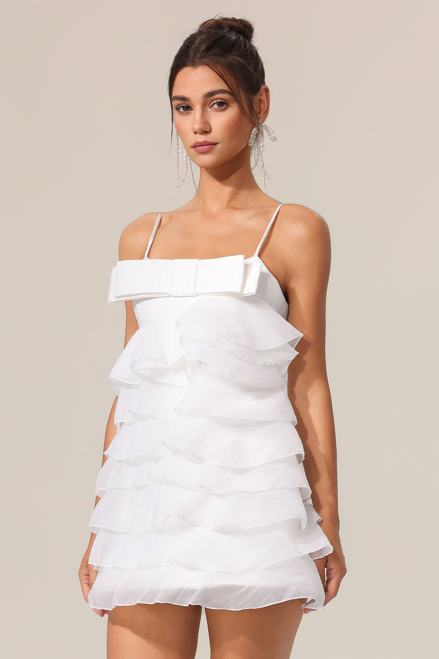 Nicole Halter Folds Mini Dress