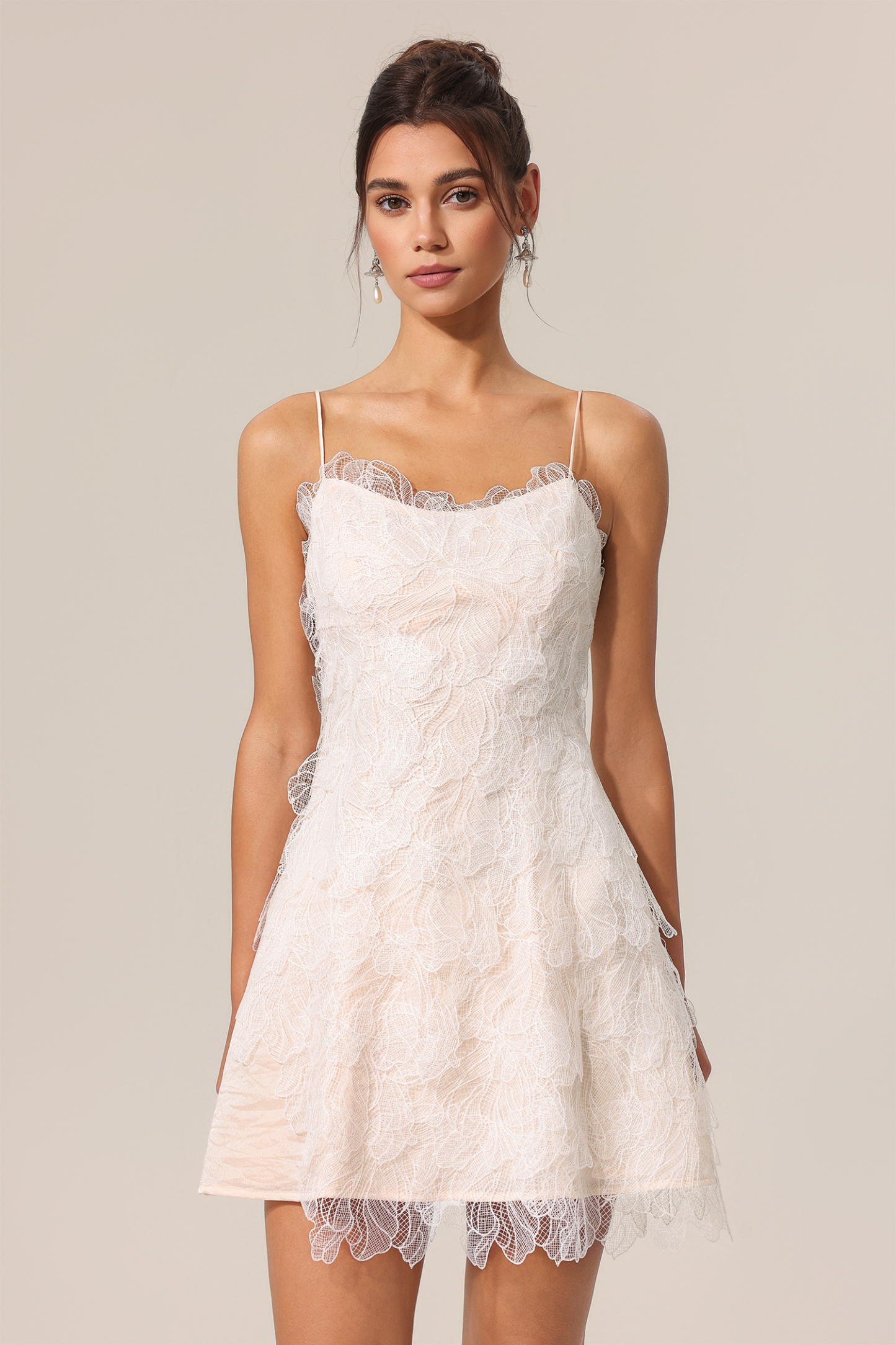 Odelia Halter Lace Mini Dress