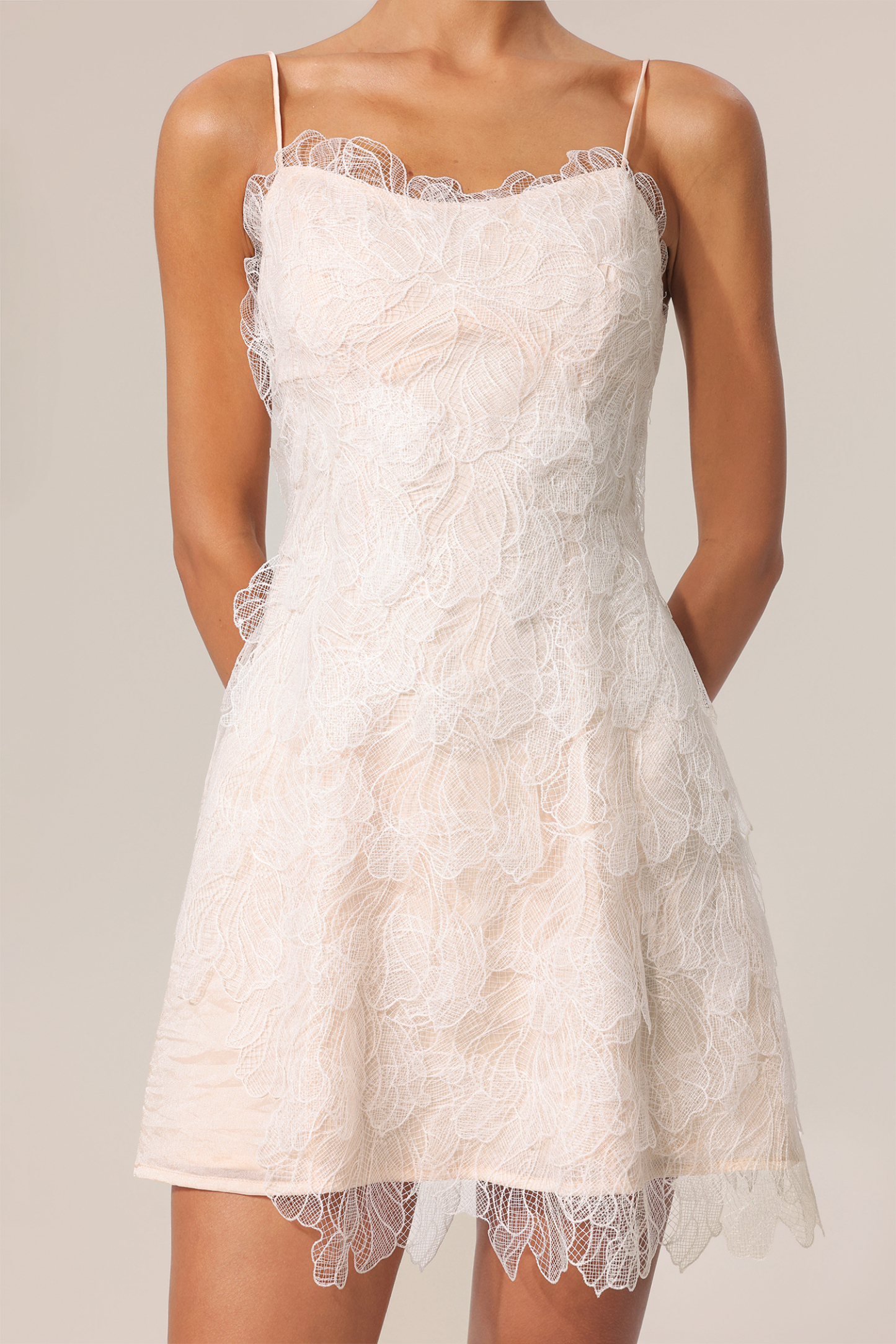 Odelia Halter Lace Mini Dress
