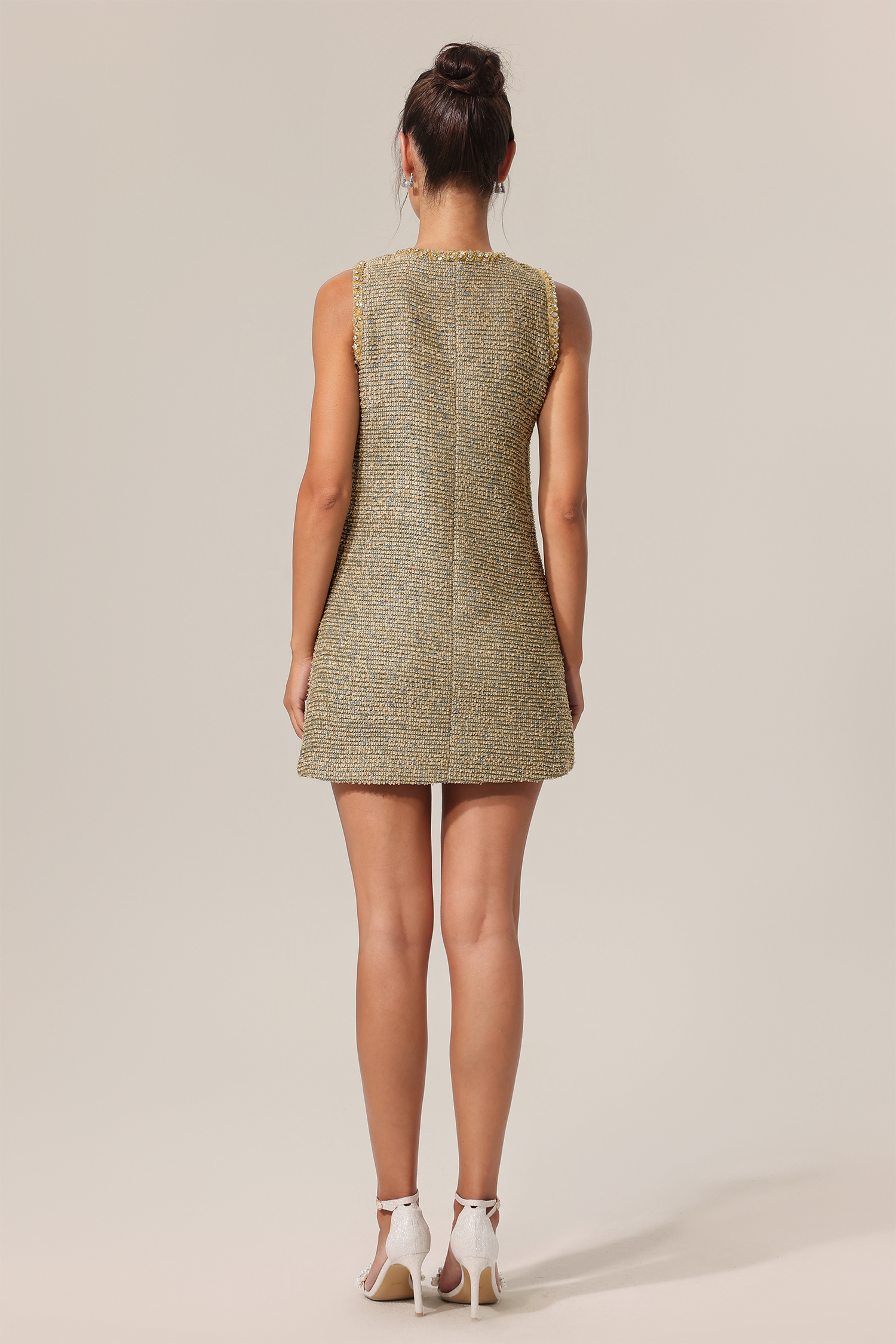 Donna Sleeveless Sequin Mini Dress