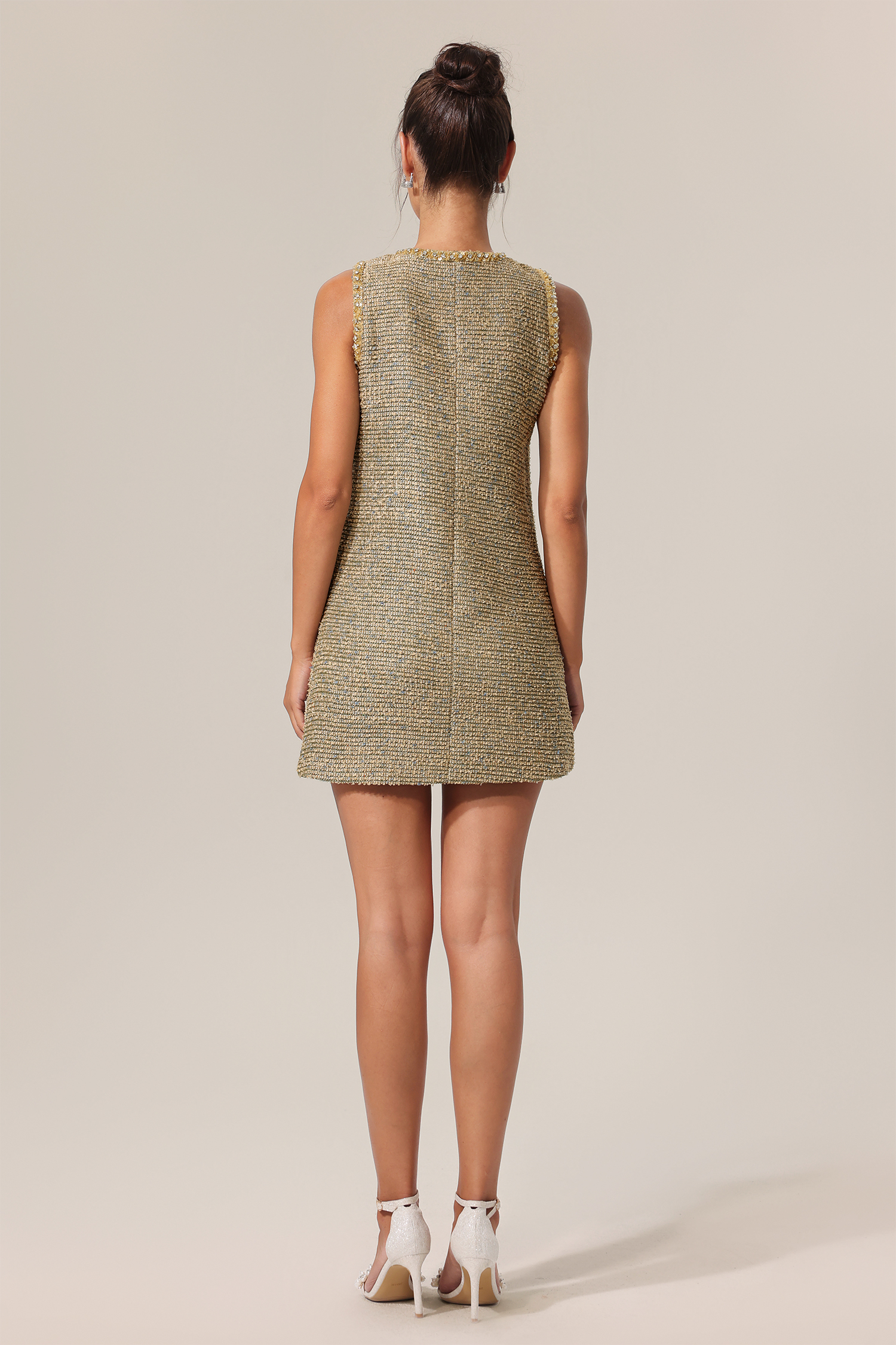 Donna Sleeveless Sequin Mini Dress