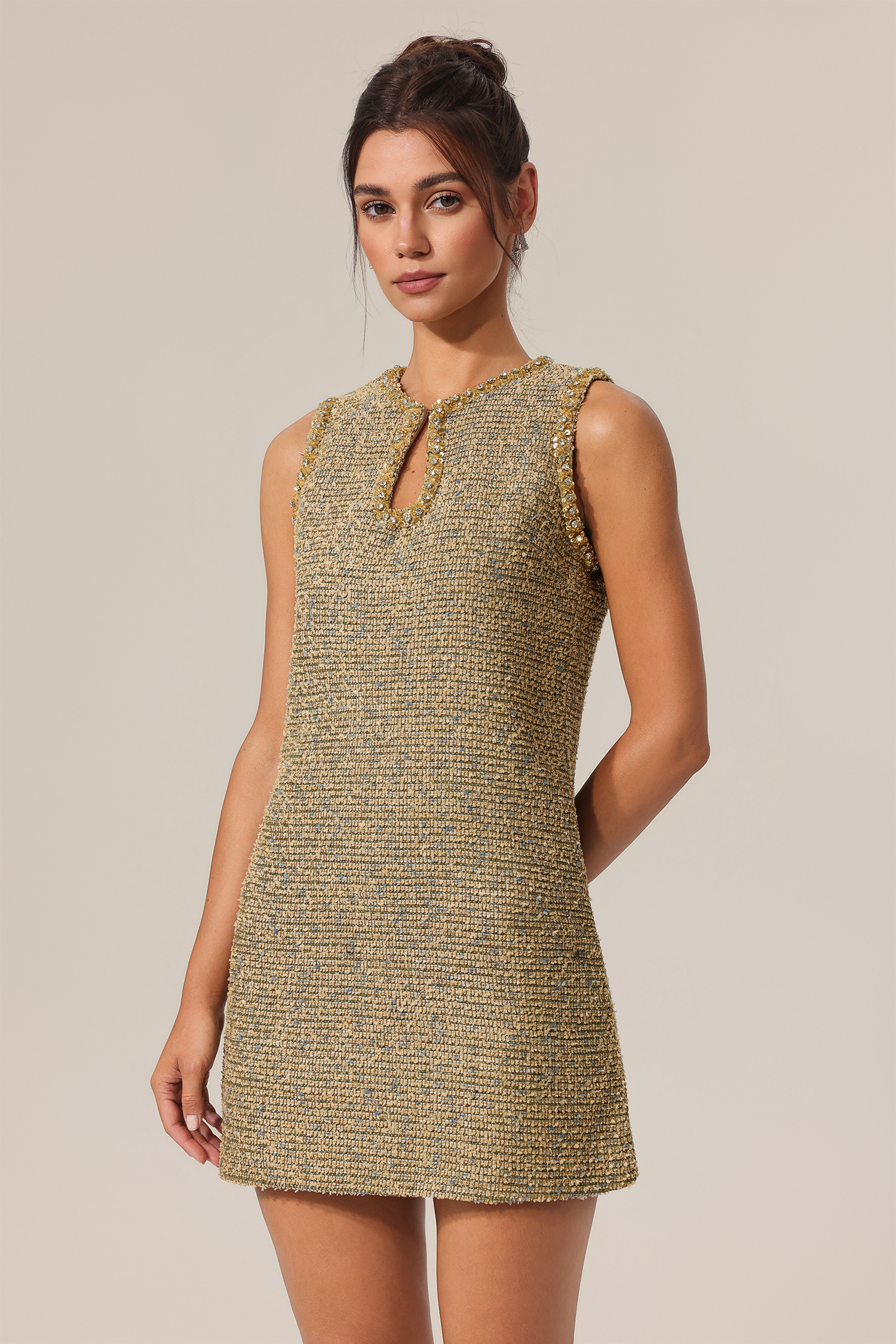 Donna Sleeveless Sequin Mini Dress