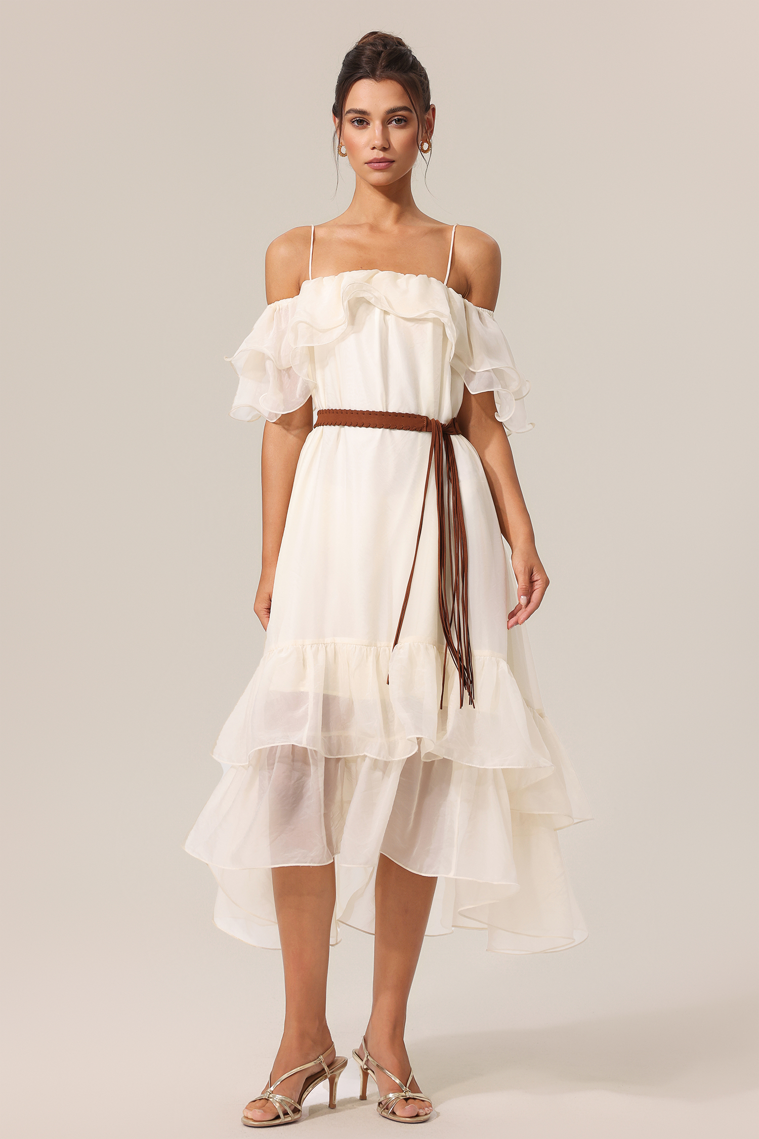 Doda Halter Folds Midi Dress