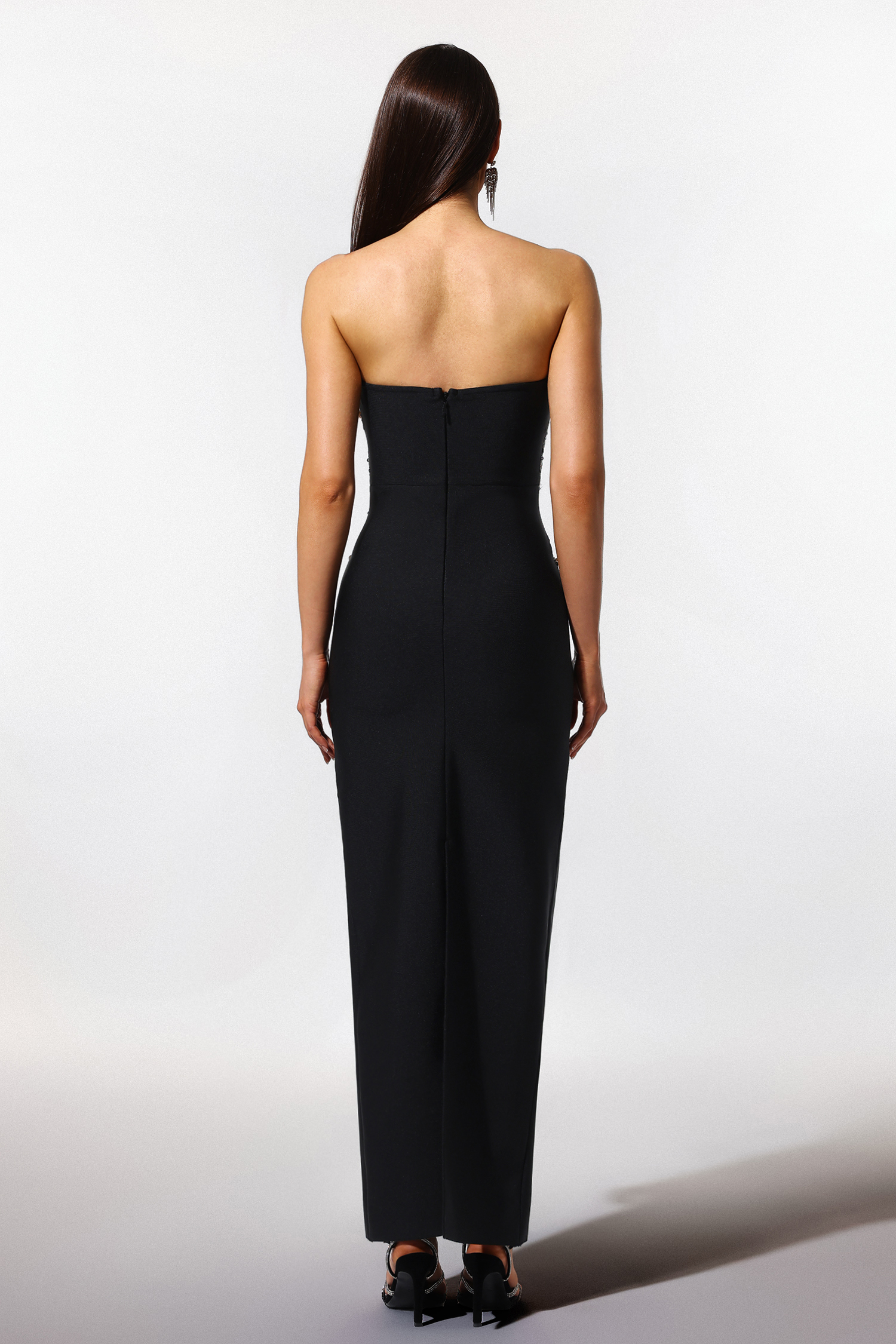 Xuliy Off-The-Shoulder Sleeveless Diamond Bandage Maxi Dress