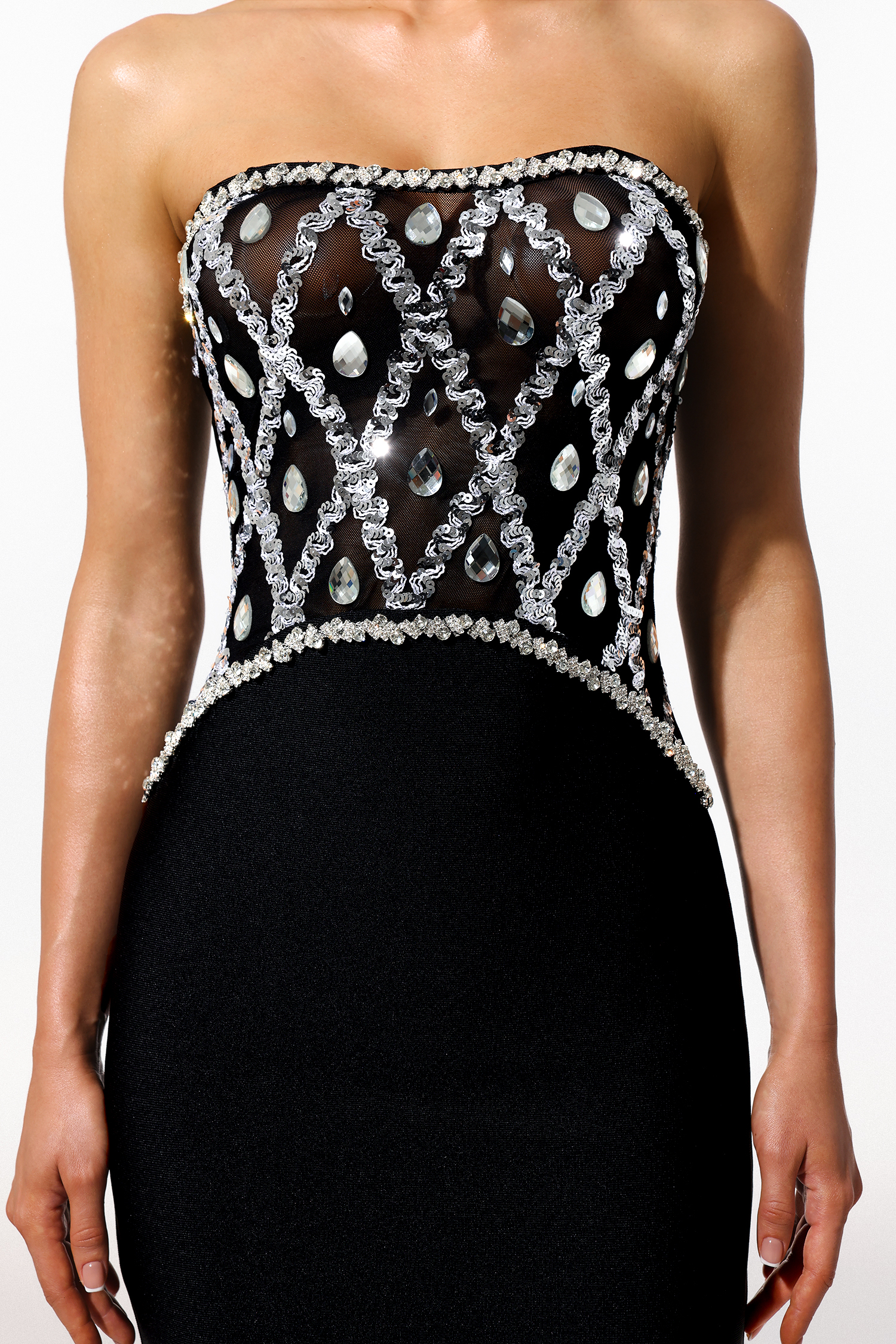 Xuliy Off-The-Shoulder Sleeveless Diamond Bandage Maxi Dress