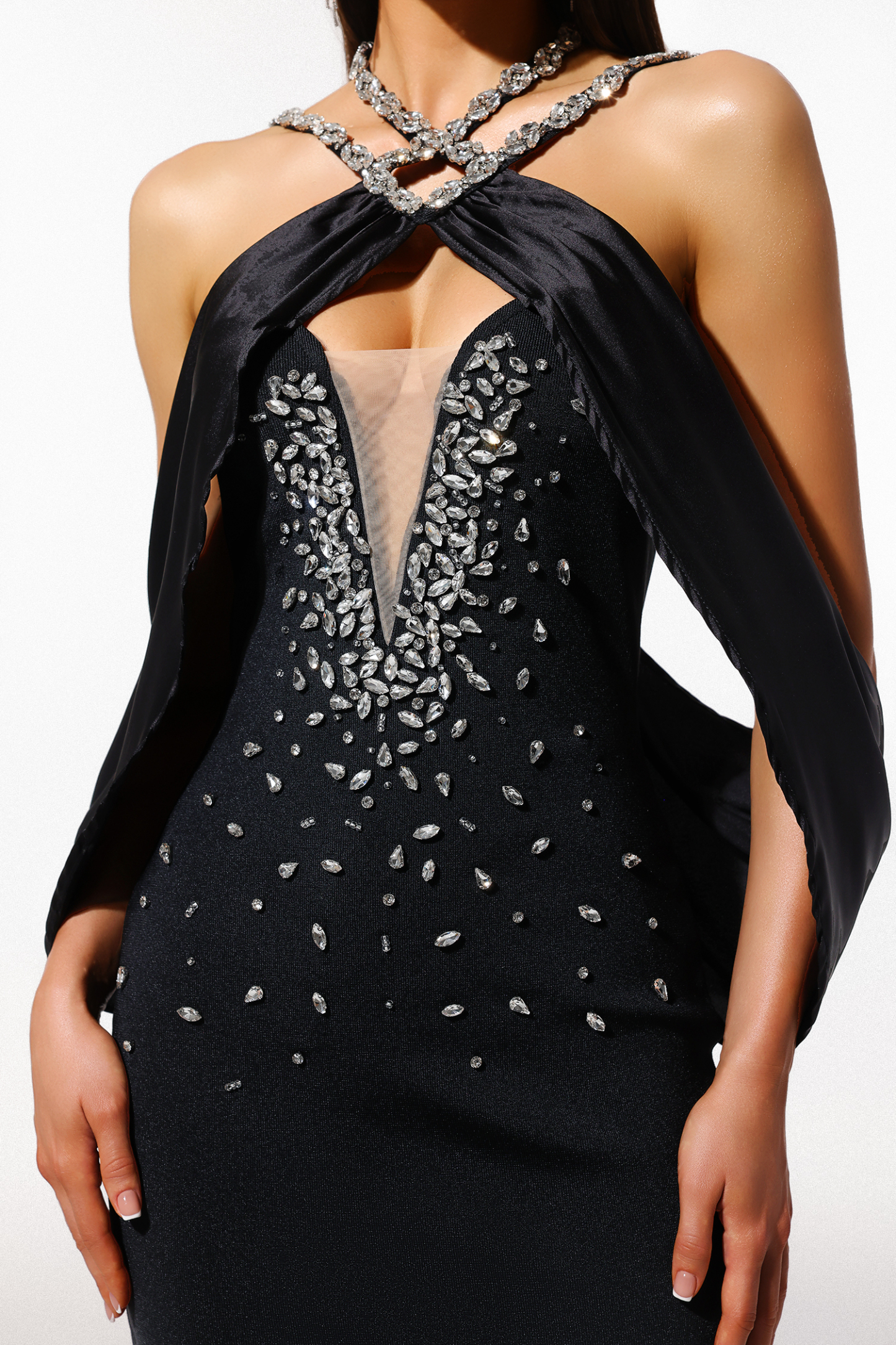 Vla Halter Sleeveless Diamond Bandage Maxi Dress