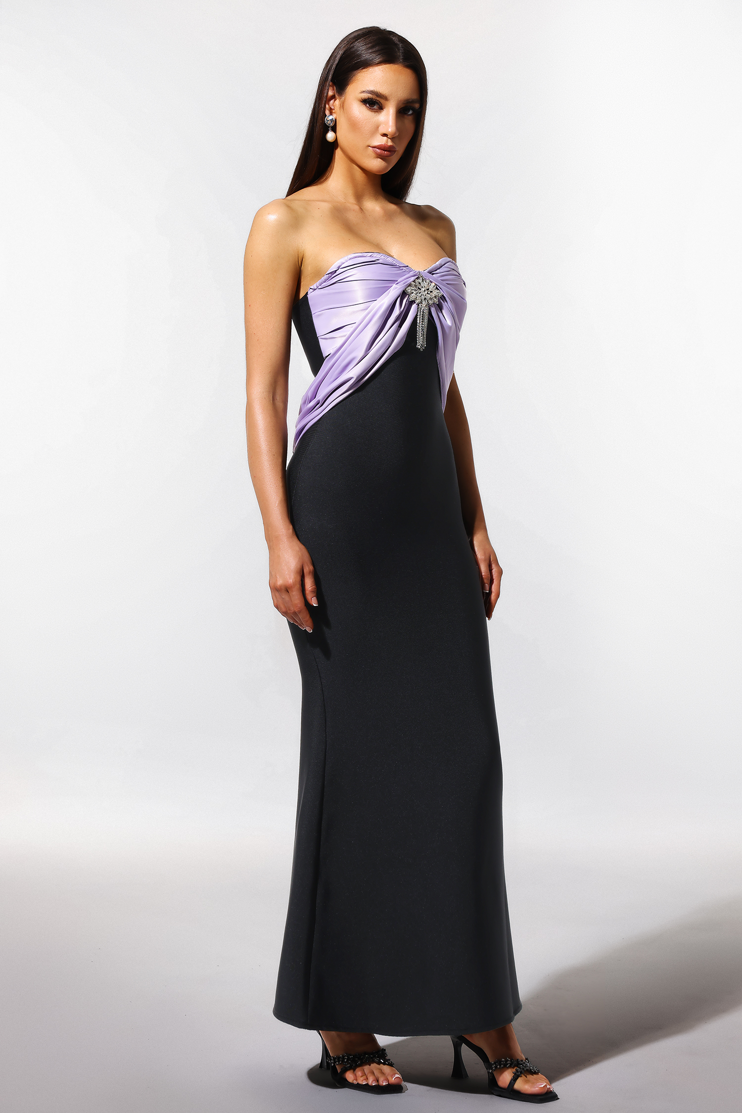 Rania Sleeveless Diamond Fish Tail Bandage Maxi Dress