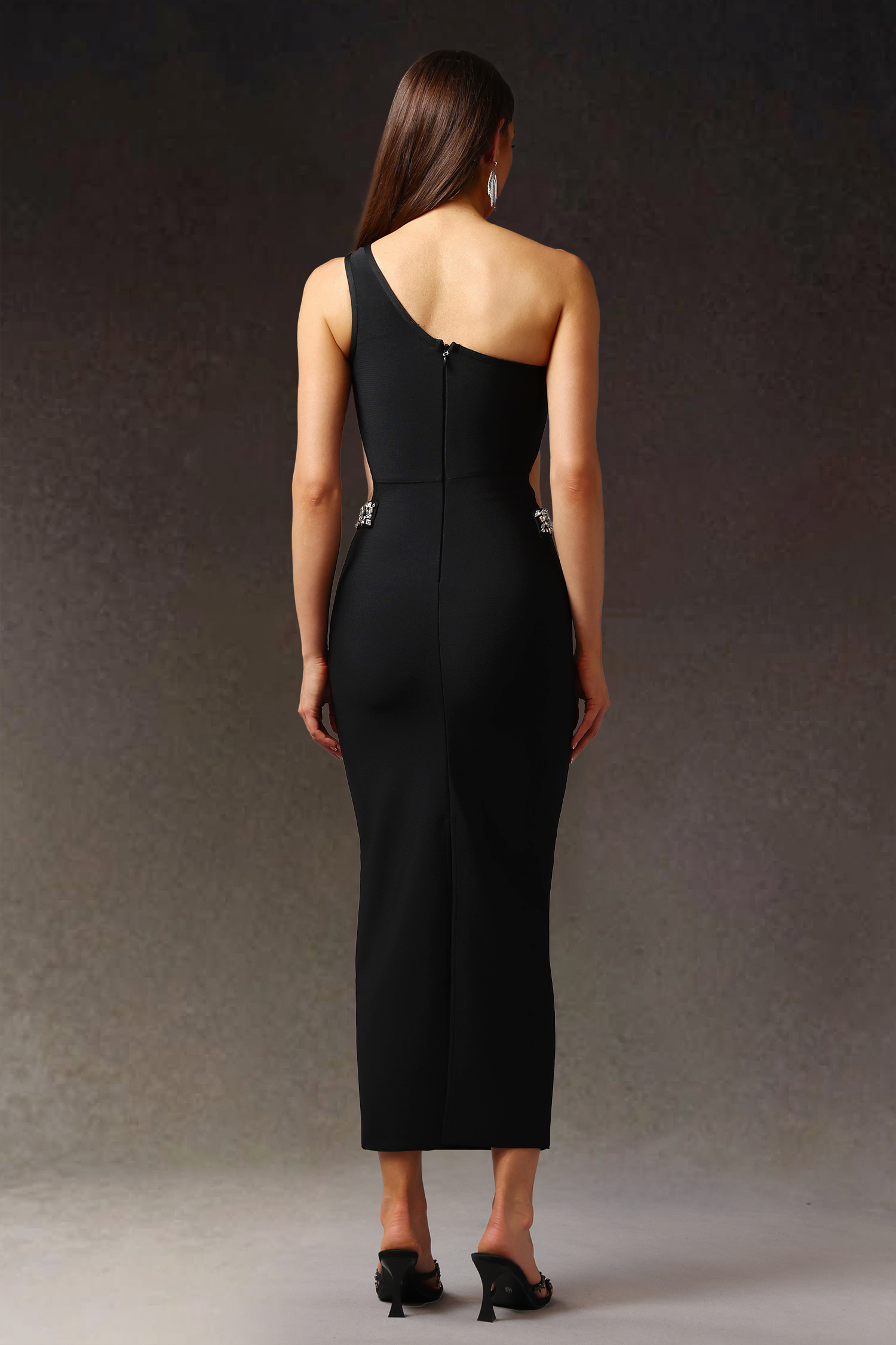 Tine Sleeveless Diamond Slit Bandage Maxi Dress
