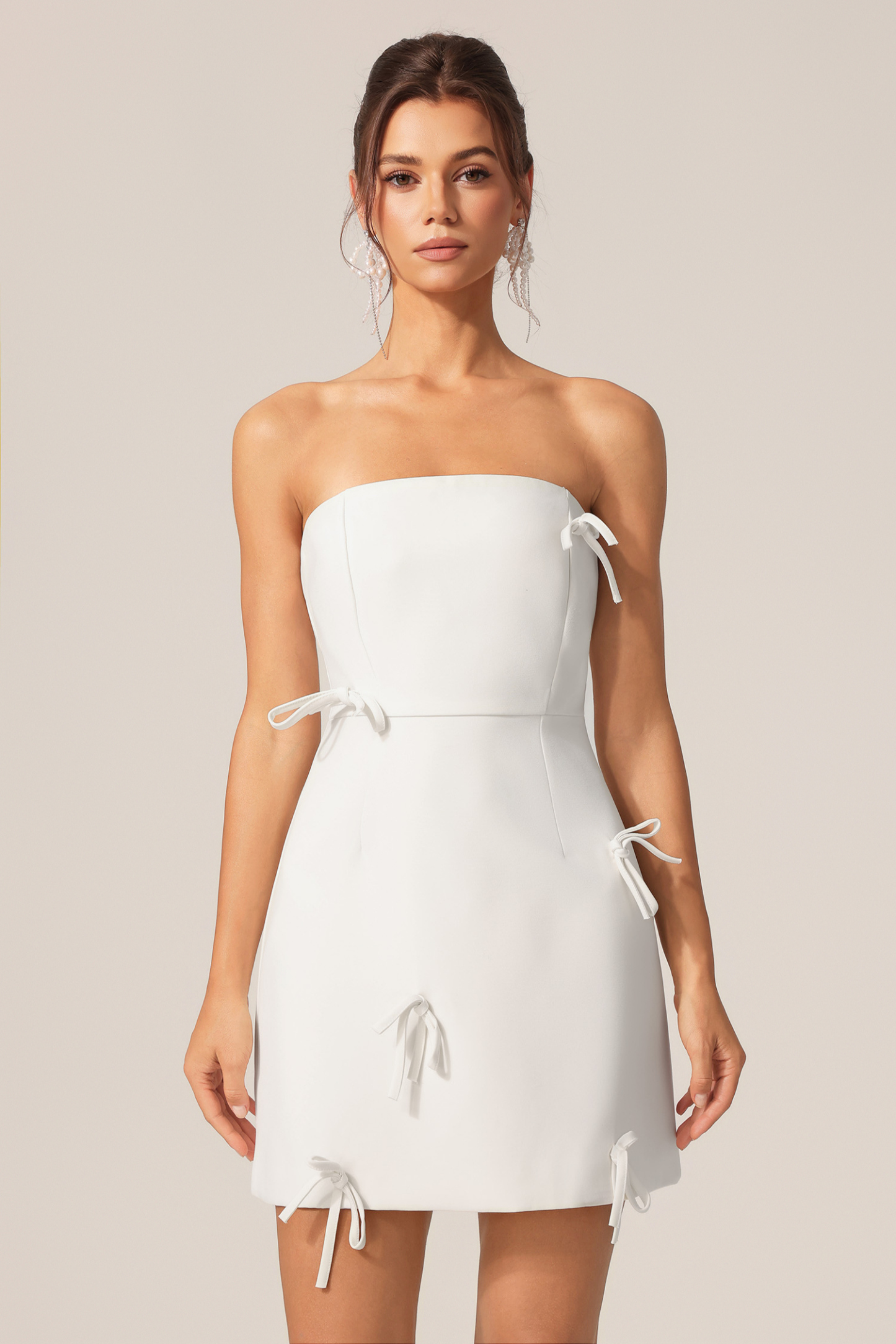 Pora Sleeveless Bowknot Mini Dress