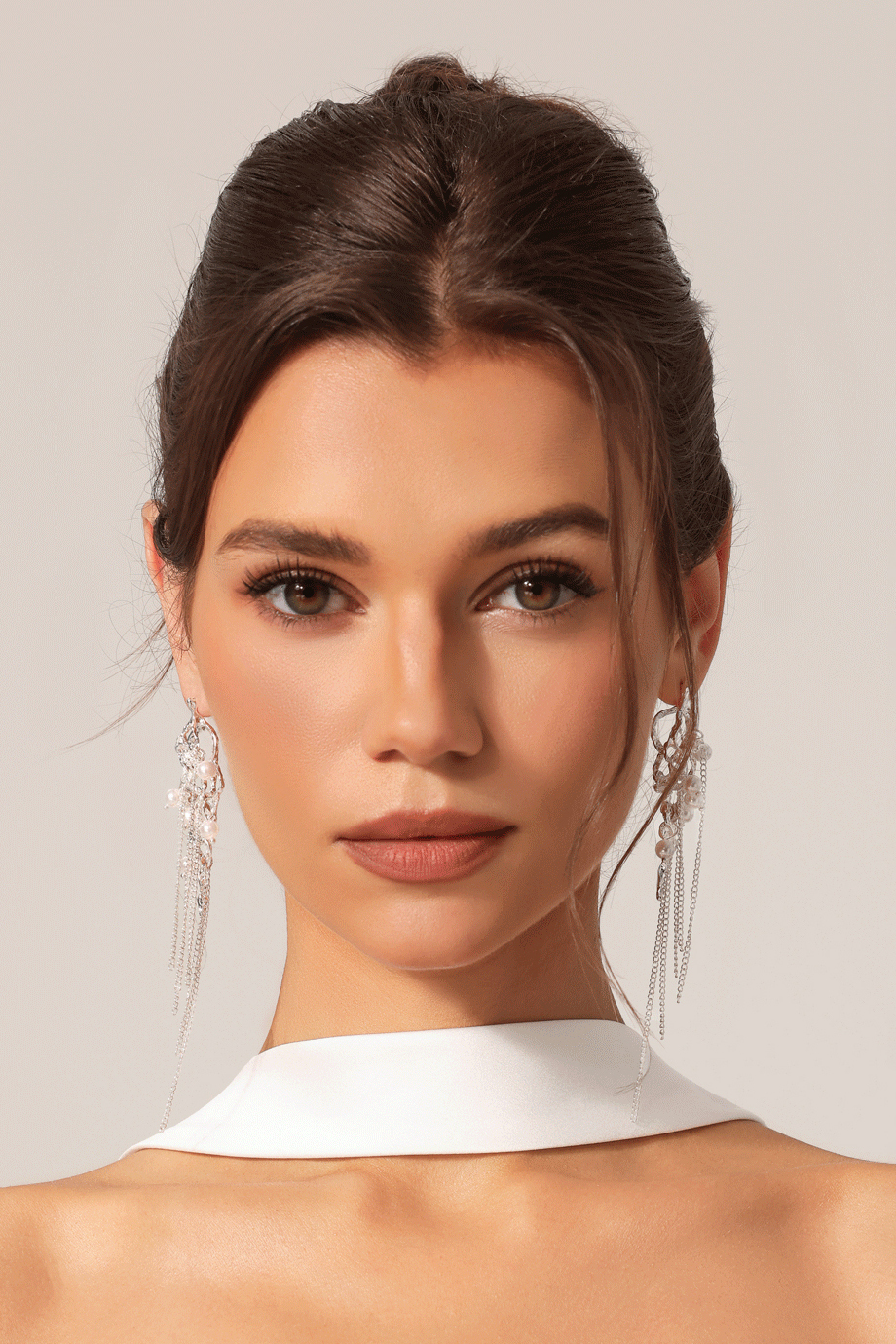 Pelze Pearl Hollowed Out Tassels Earrings