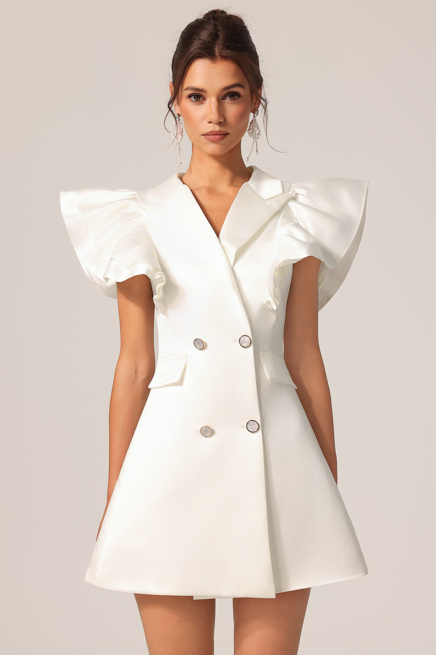 Maura Sleeveless Folds Suit Mini Dress