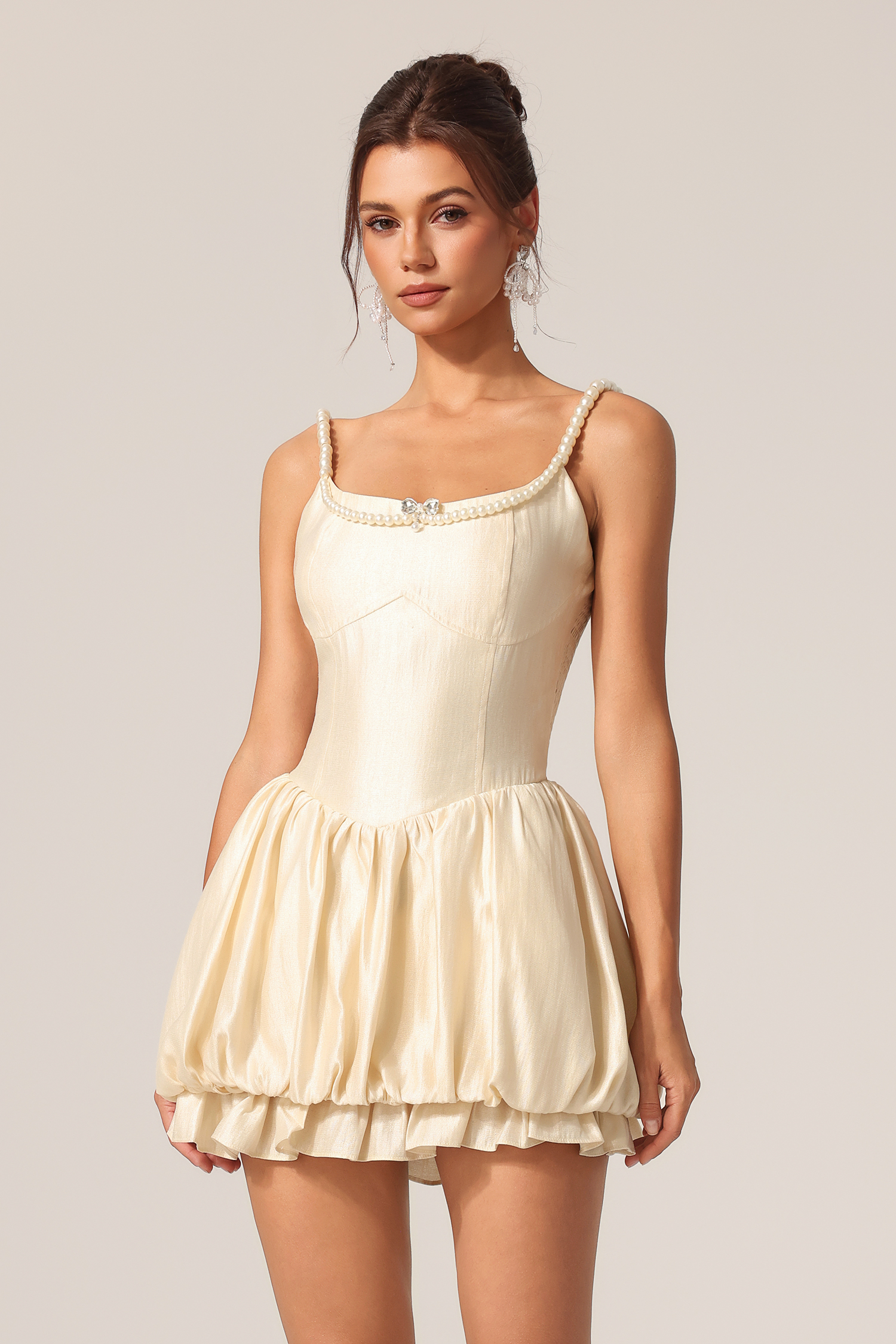 Ode Halter Pearl Mini Dress
