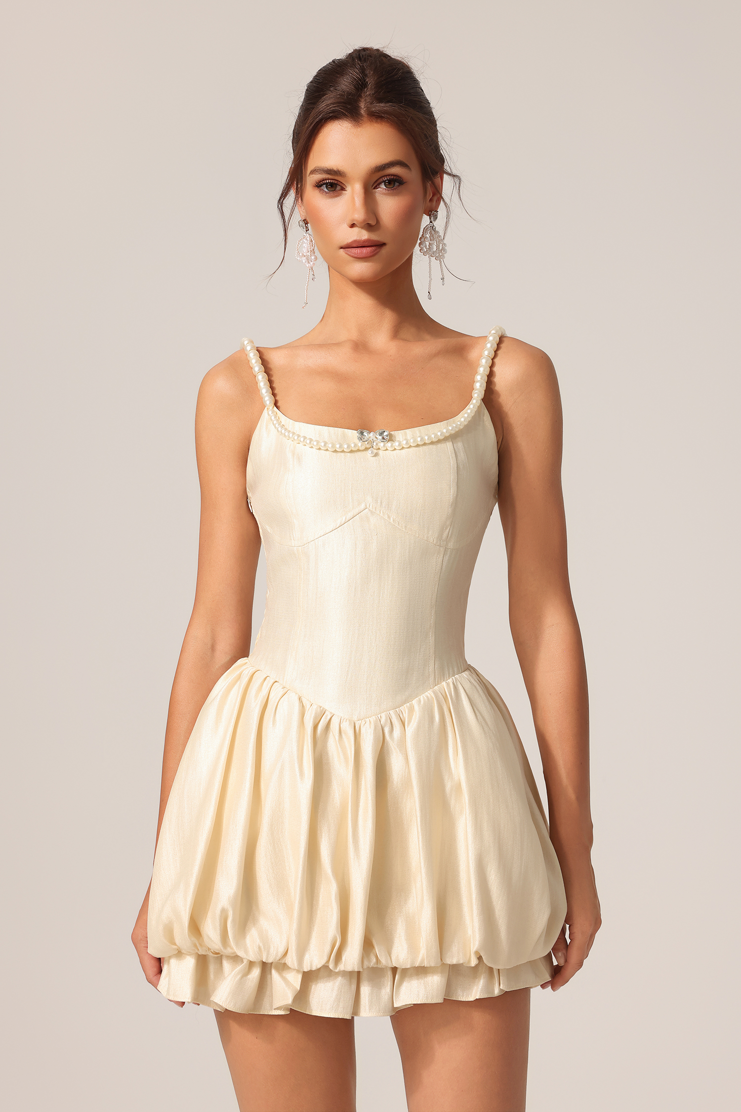 Ode Halter Pearl Mini Dress