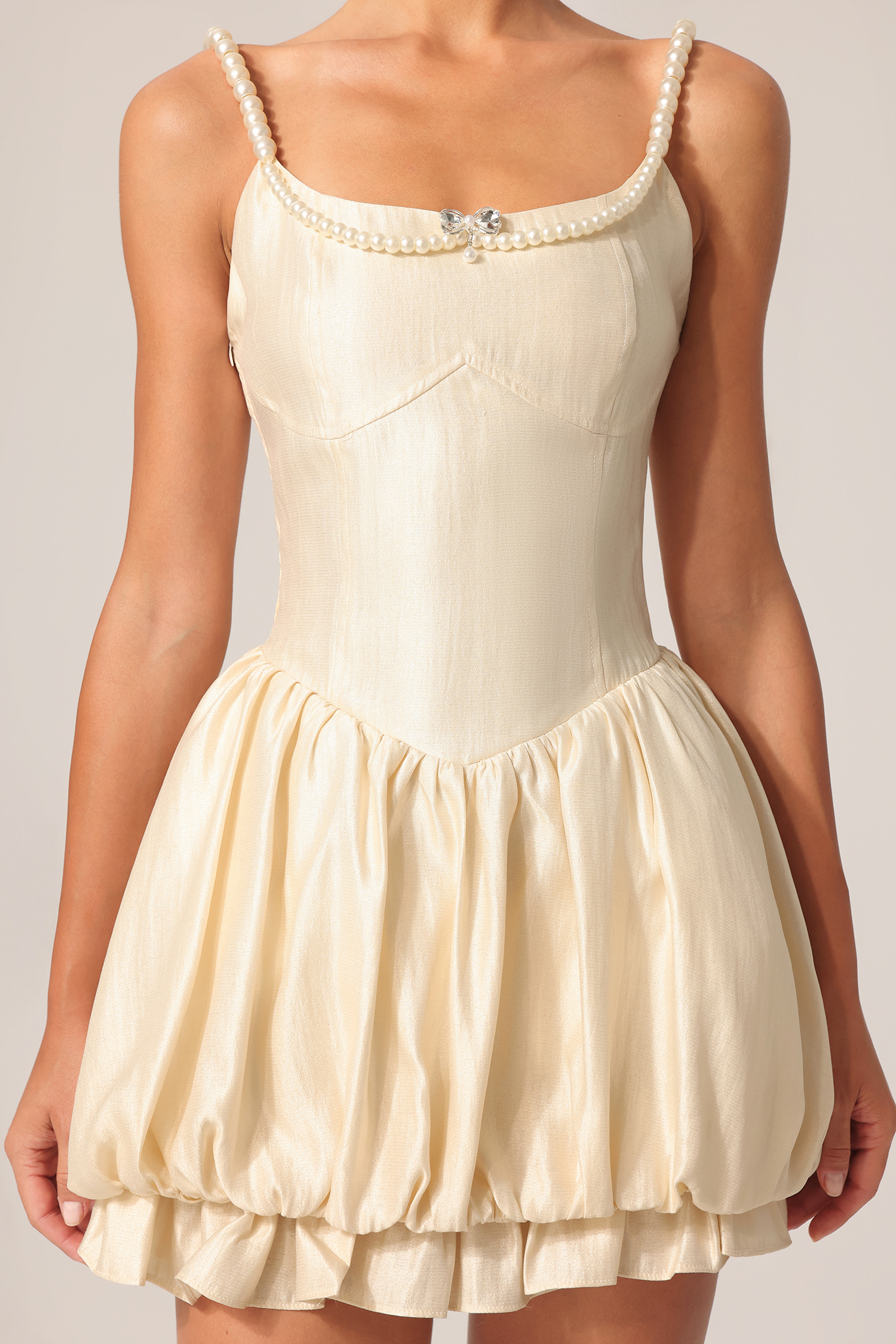Ode Halter Pearl Mini Dress
