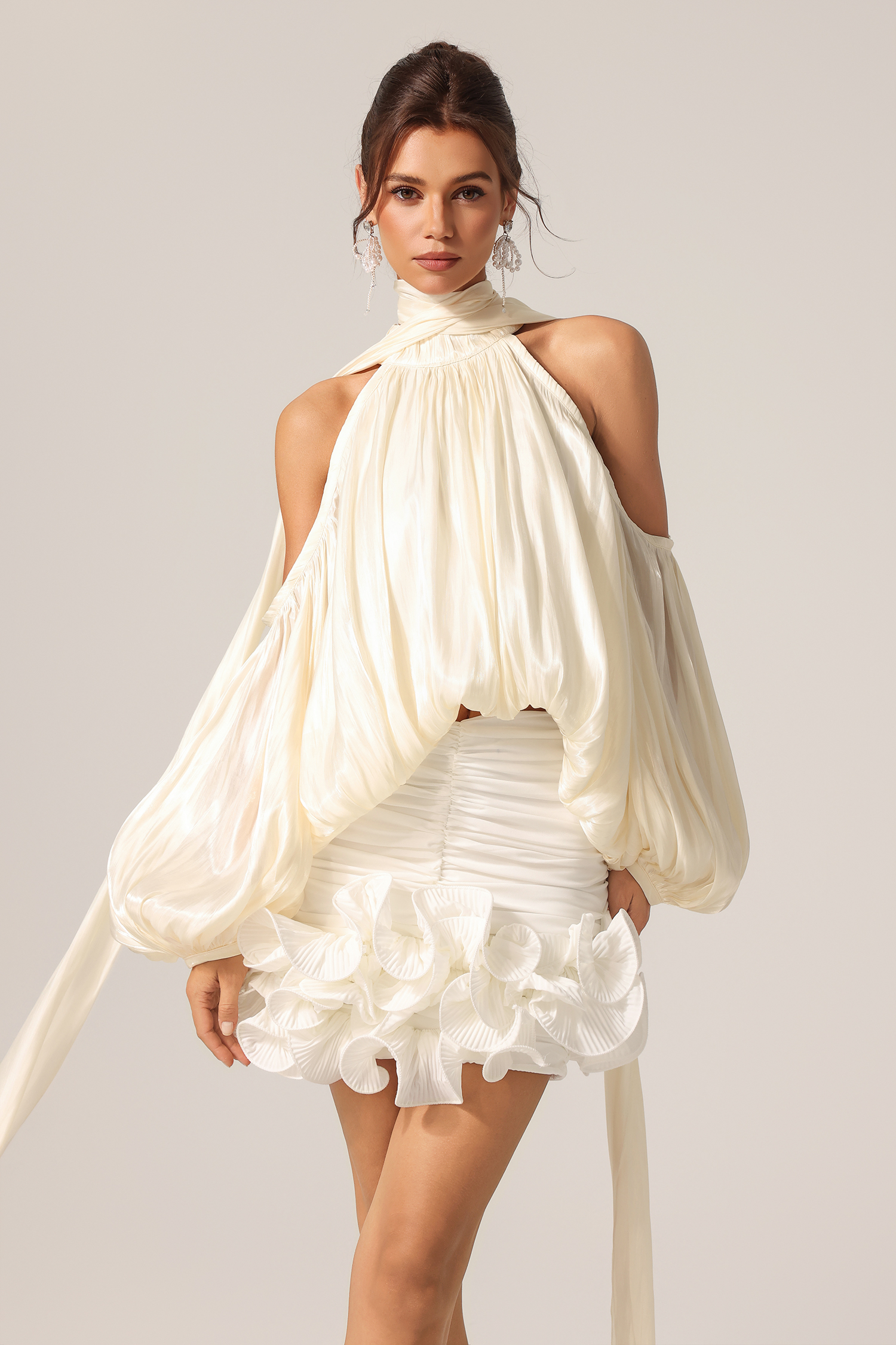 Giselle Off-The-Shoulder Long Sleeves Streamer Top