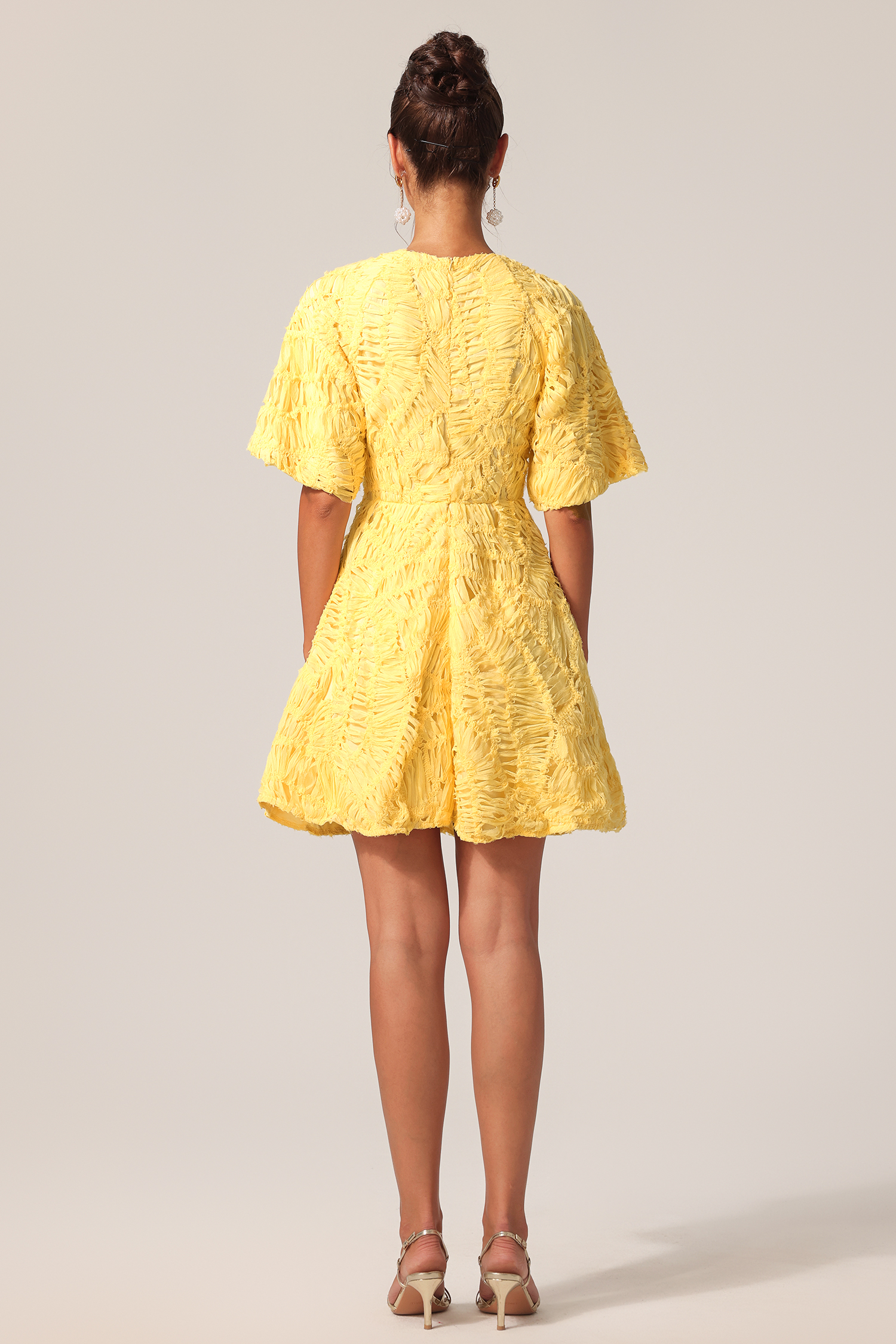 Dotte V-Neck Short Sleeves Mini Dress