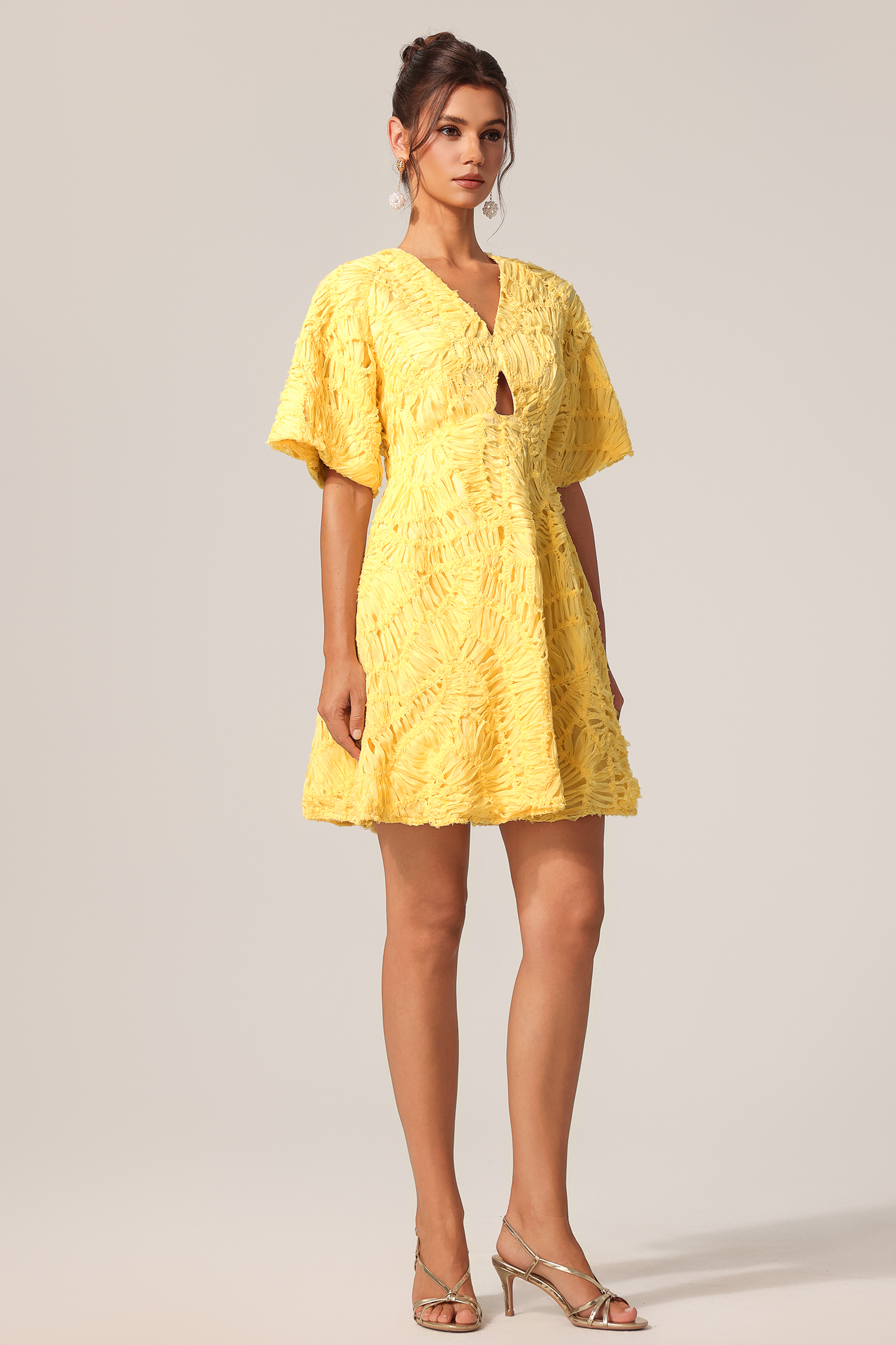 Dotte V-Neck Short Sleeves Mini Dress
