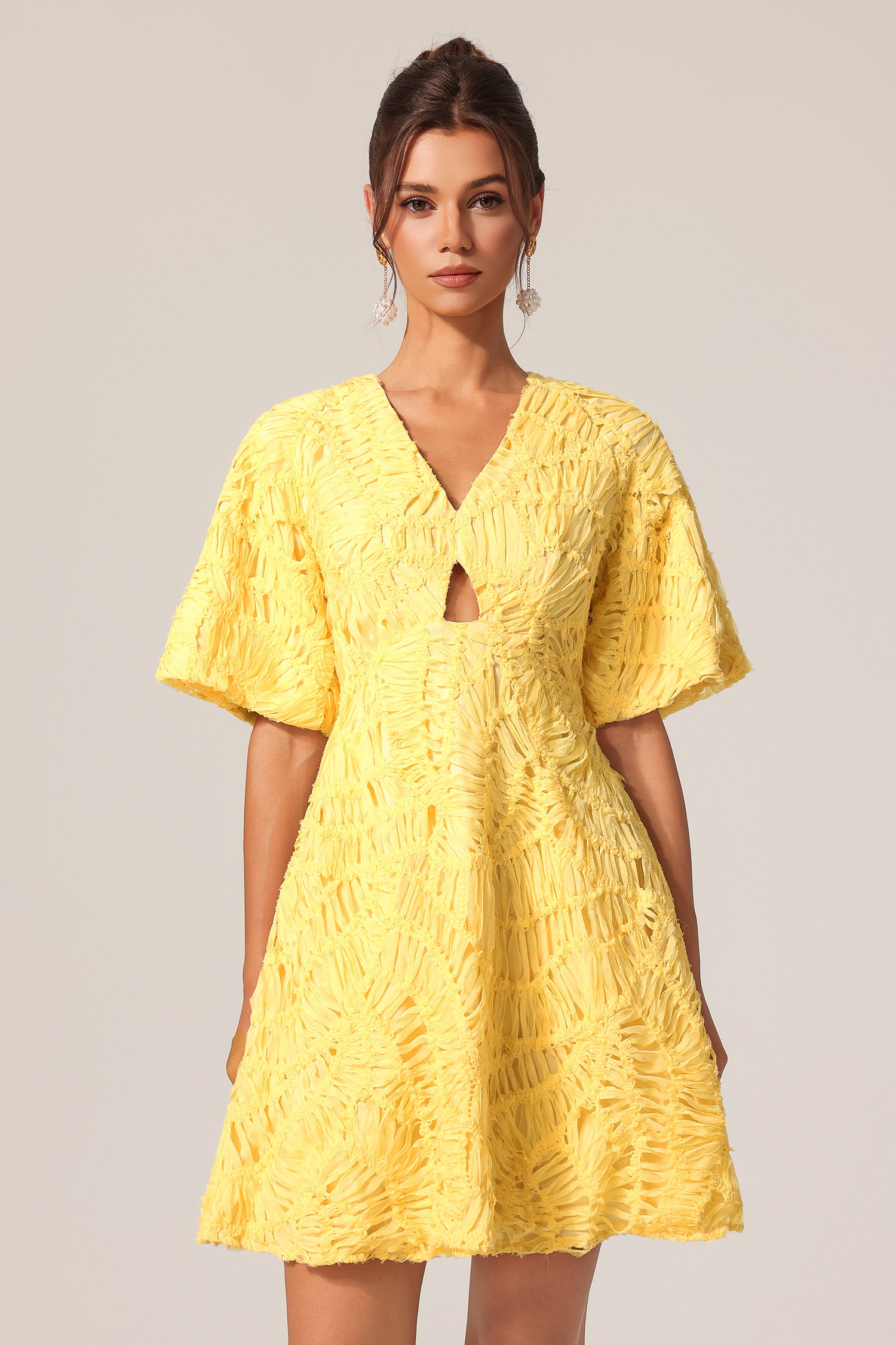 Dotte V-Neck Short Sleeves Mini Dress