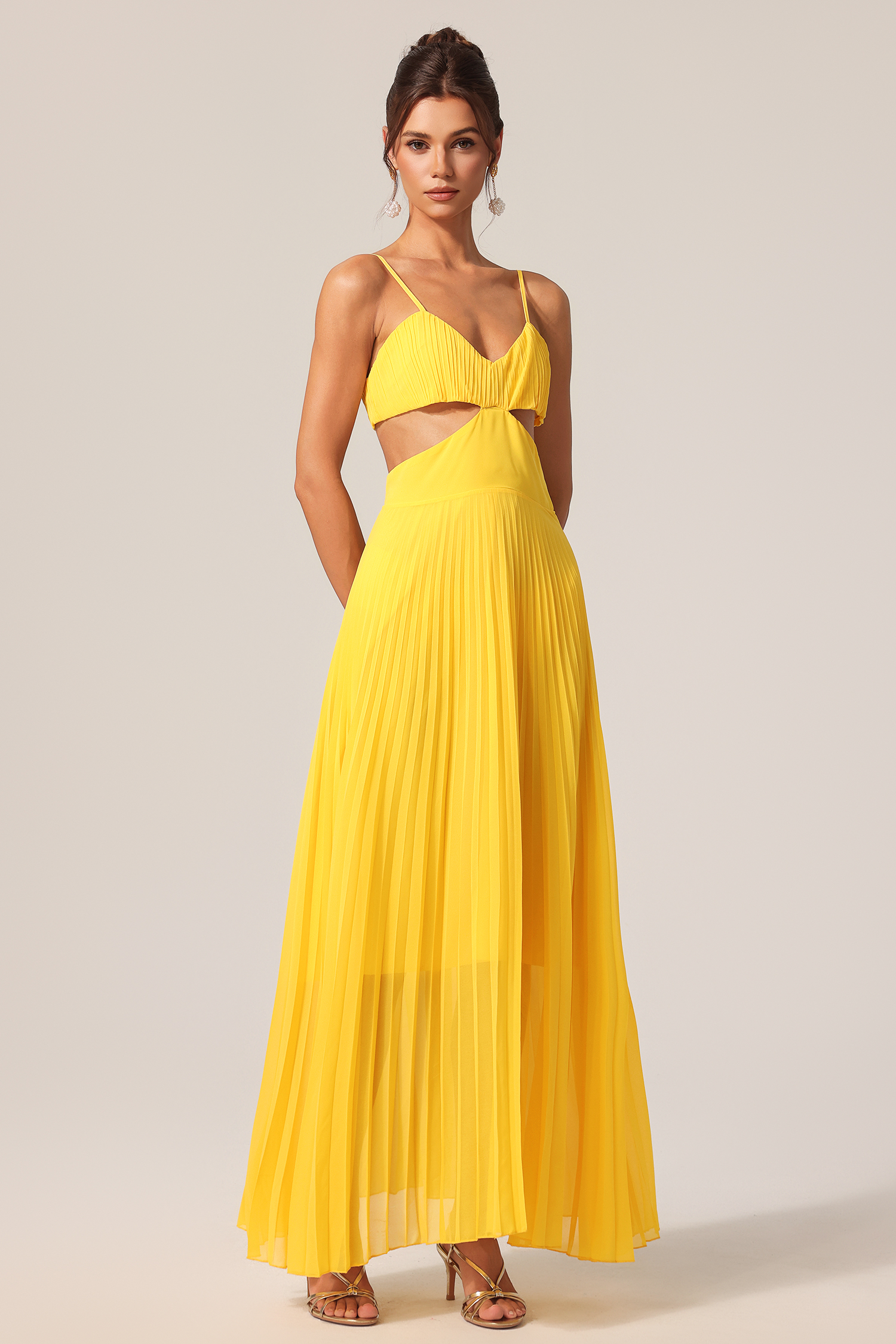 Nevaeh Halter Folds Maxi Dress