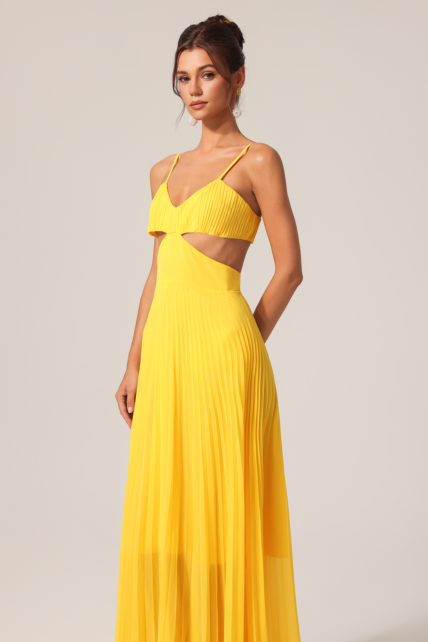 Nevaeh Halter Folds Maxi Dress