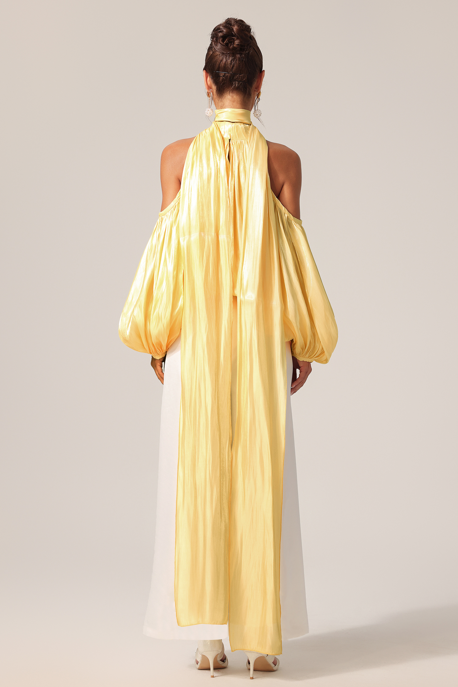 Juno Off-The-Shoulder Long Sleeves Streamer Top