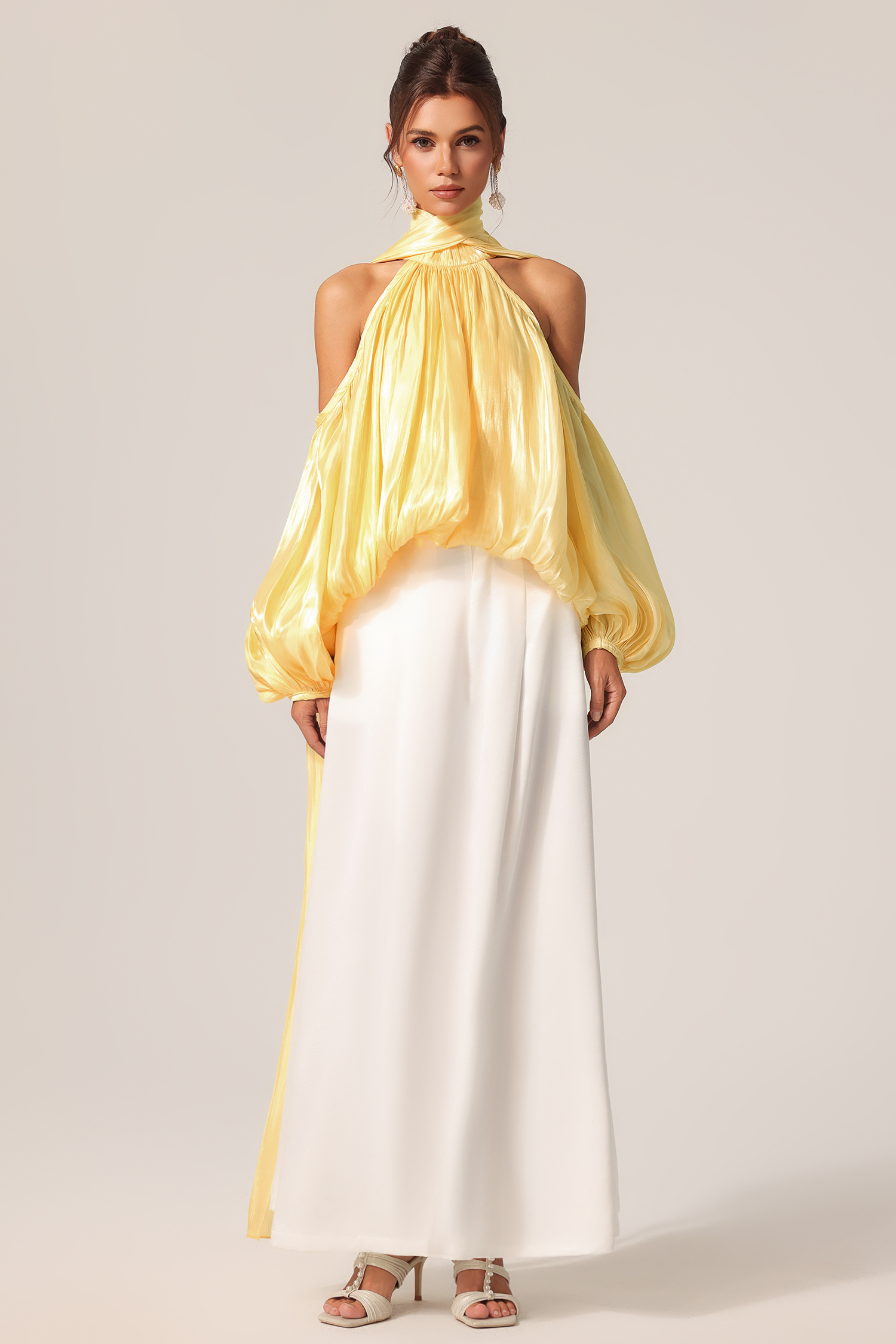 Juno Off-The-Shoulder Long Sleeves Streamer Top