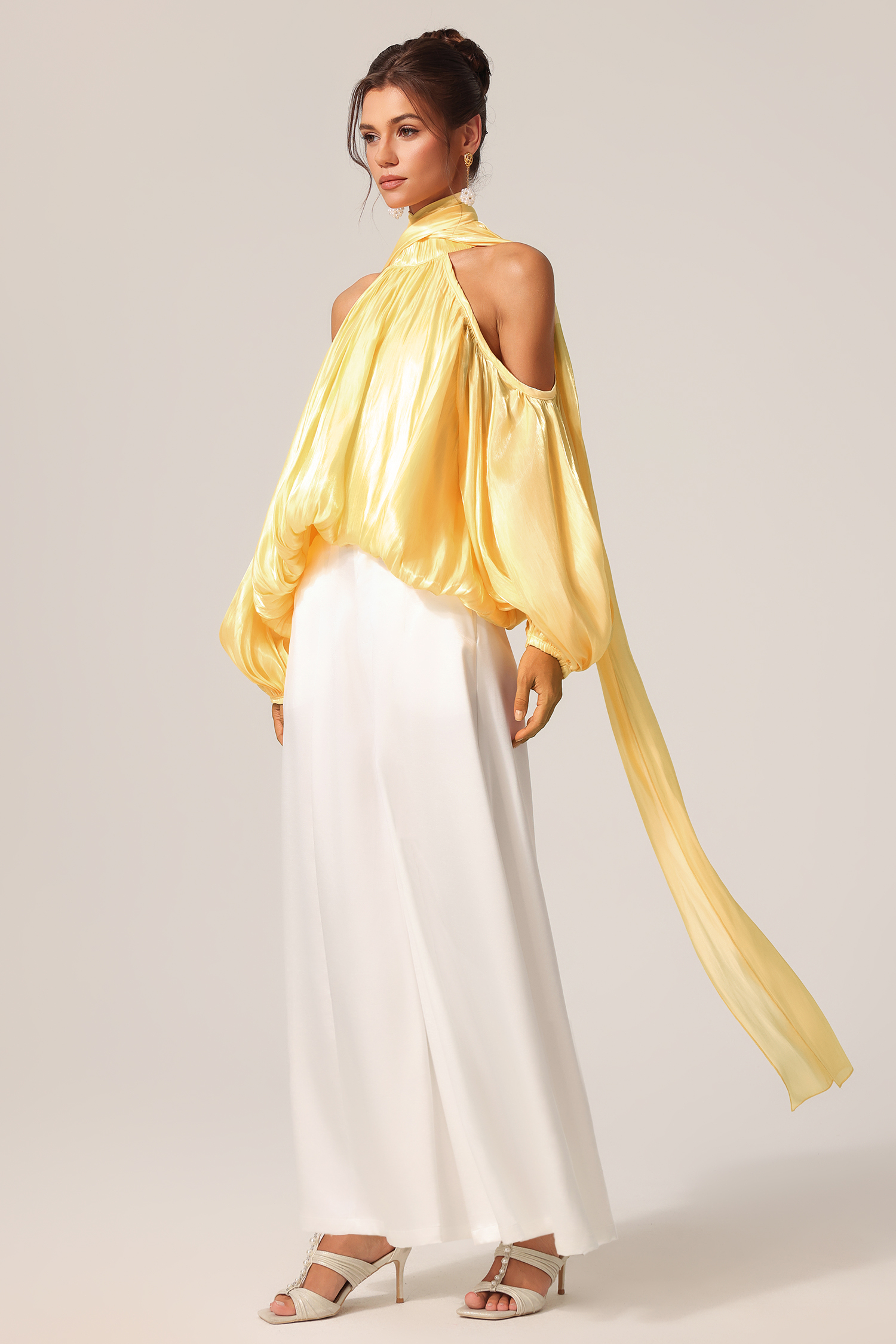 Juno Off-The-Shoulder Long Sleeves Streamer Top