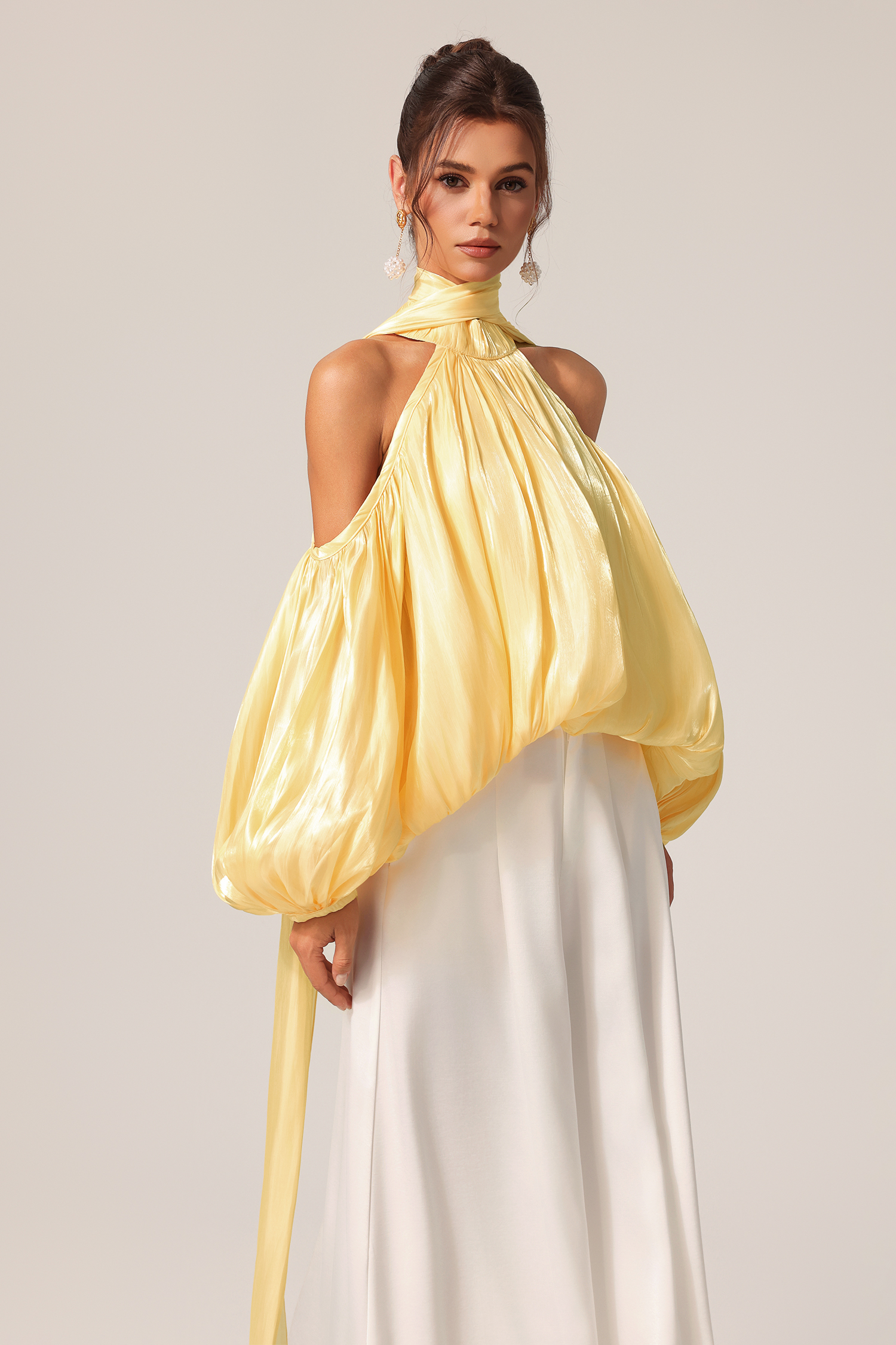 Juno Off-The-Shoulder Long Sleeves Streamer Top