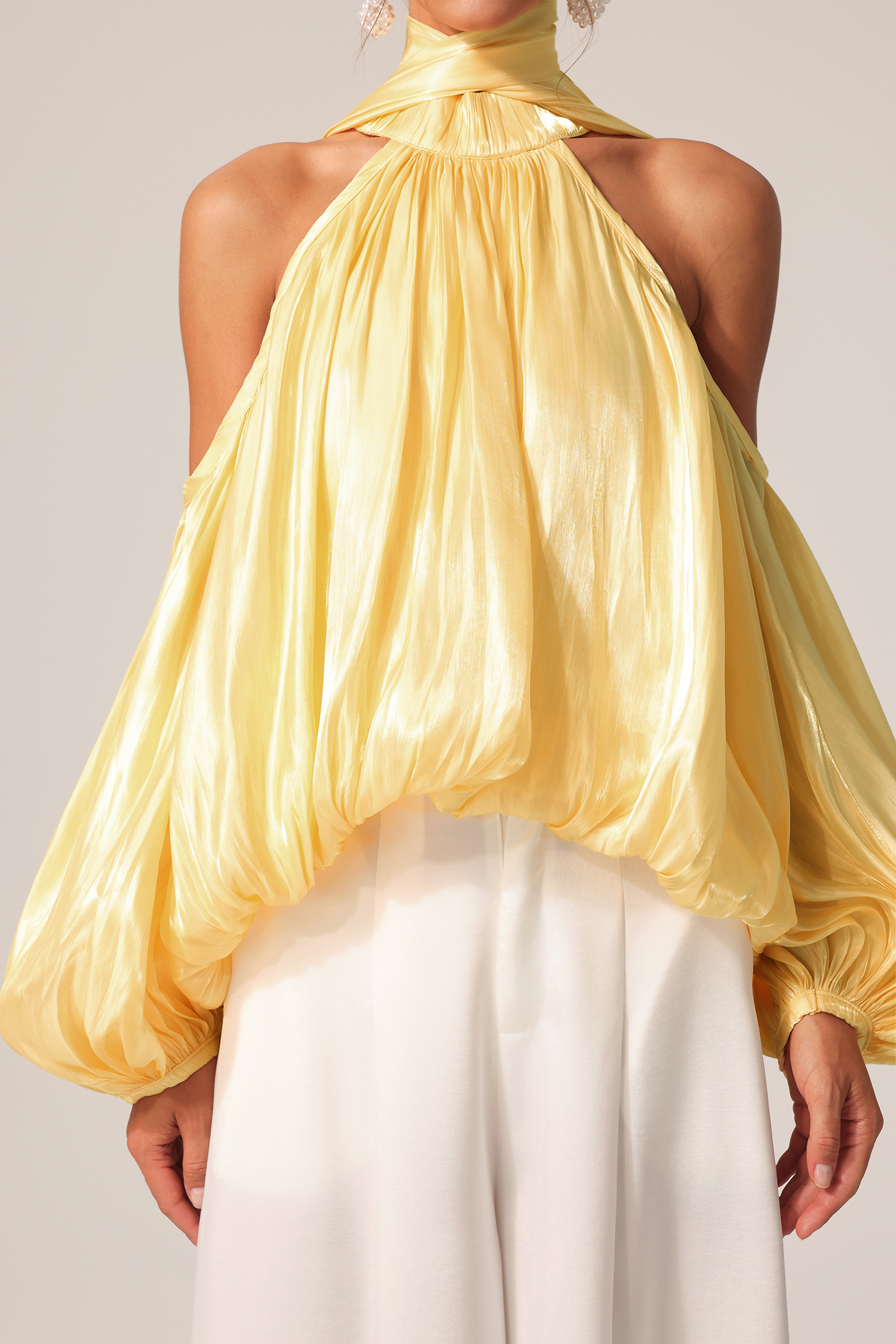 Juno Off-The-Shoulder Long Sleeves Streamer Top