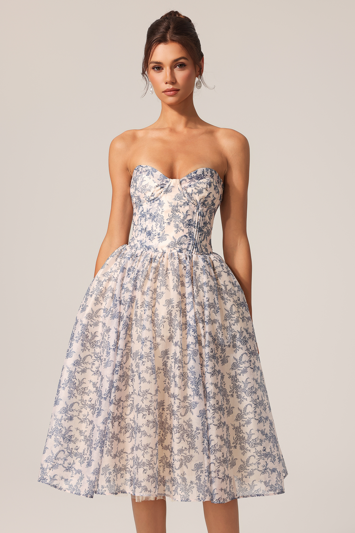 Trinaco Sleeveless Floral Printed Midi Dress