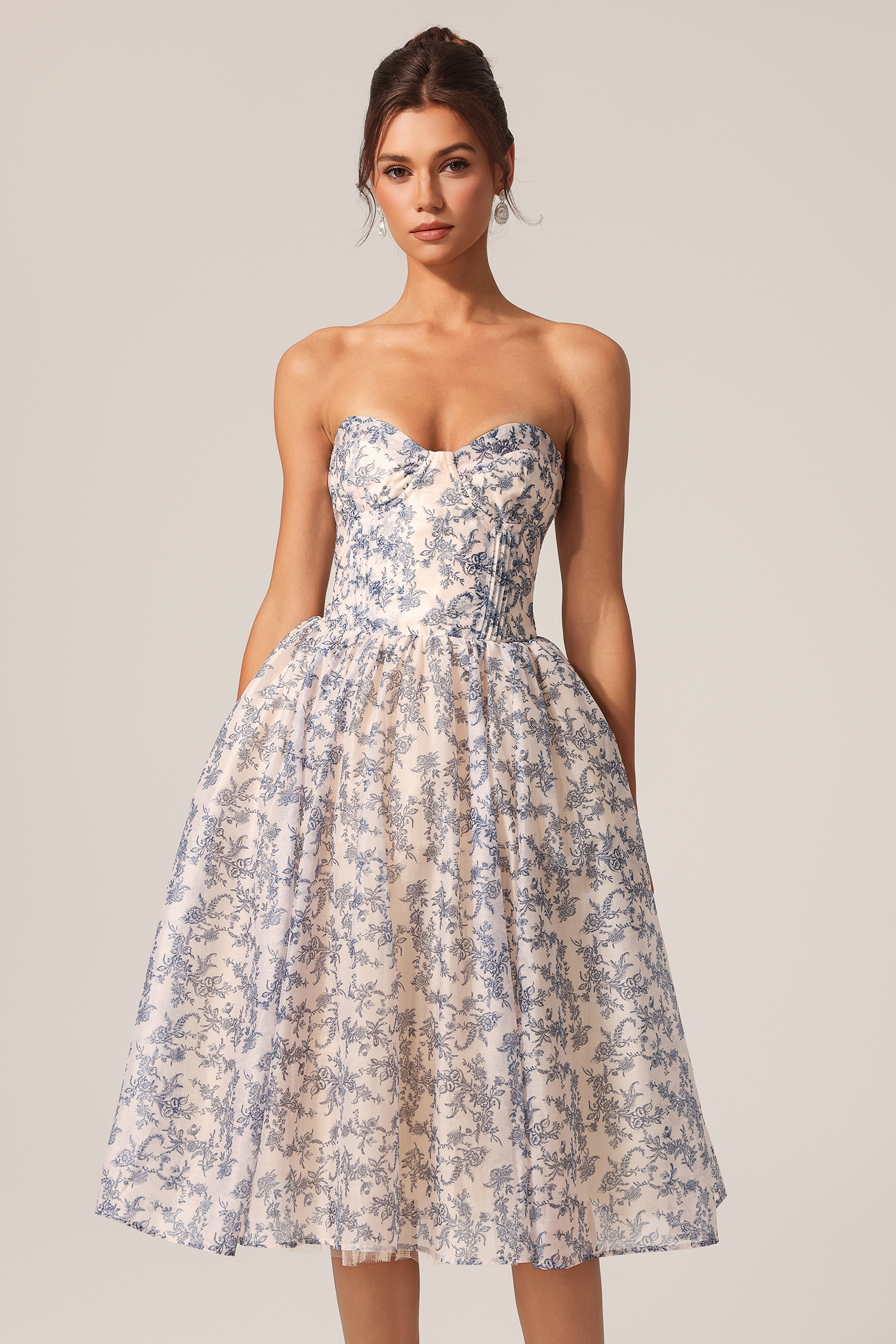 Trinaco Sleeveless Floral Printed Midi Dress