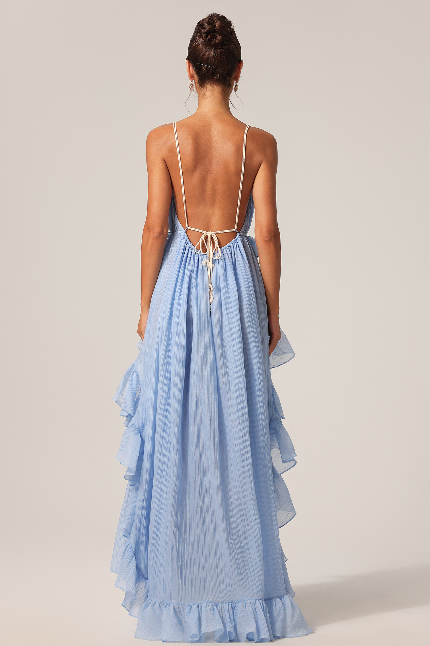 Quincy Sleeveless Backless Folds Maxi Dress