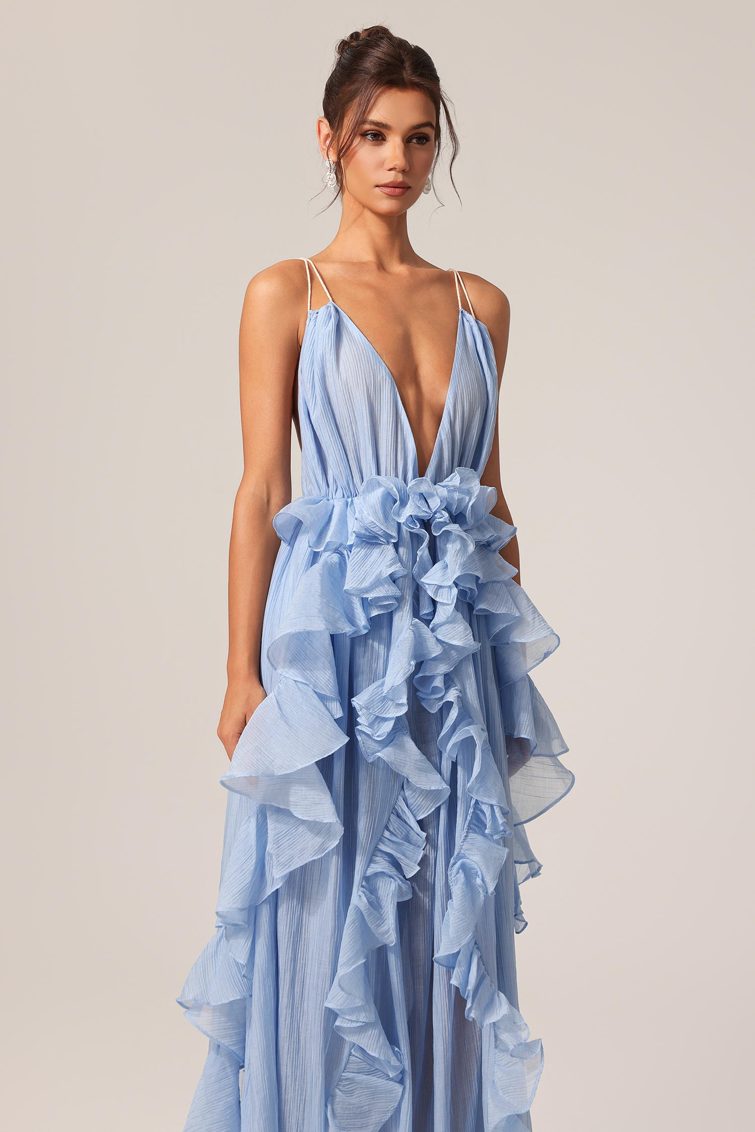 Quincy Sleeveless Backless Folds Maxi Dress