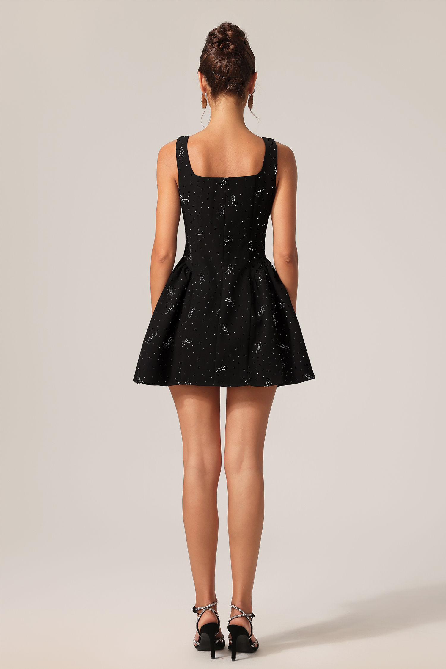 Hooded Halter Diamond Mini Dress