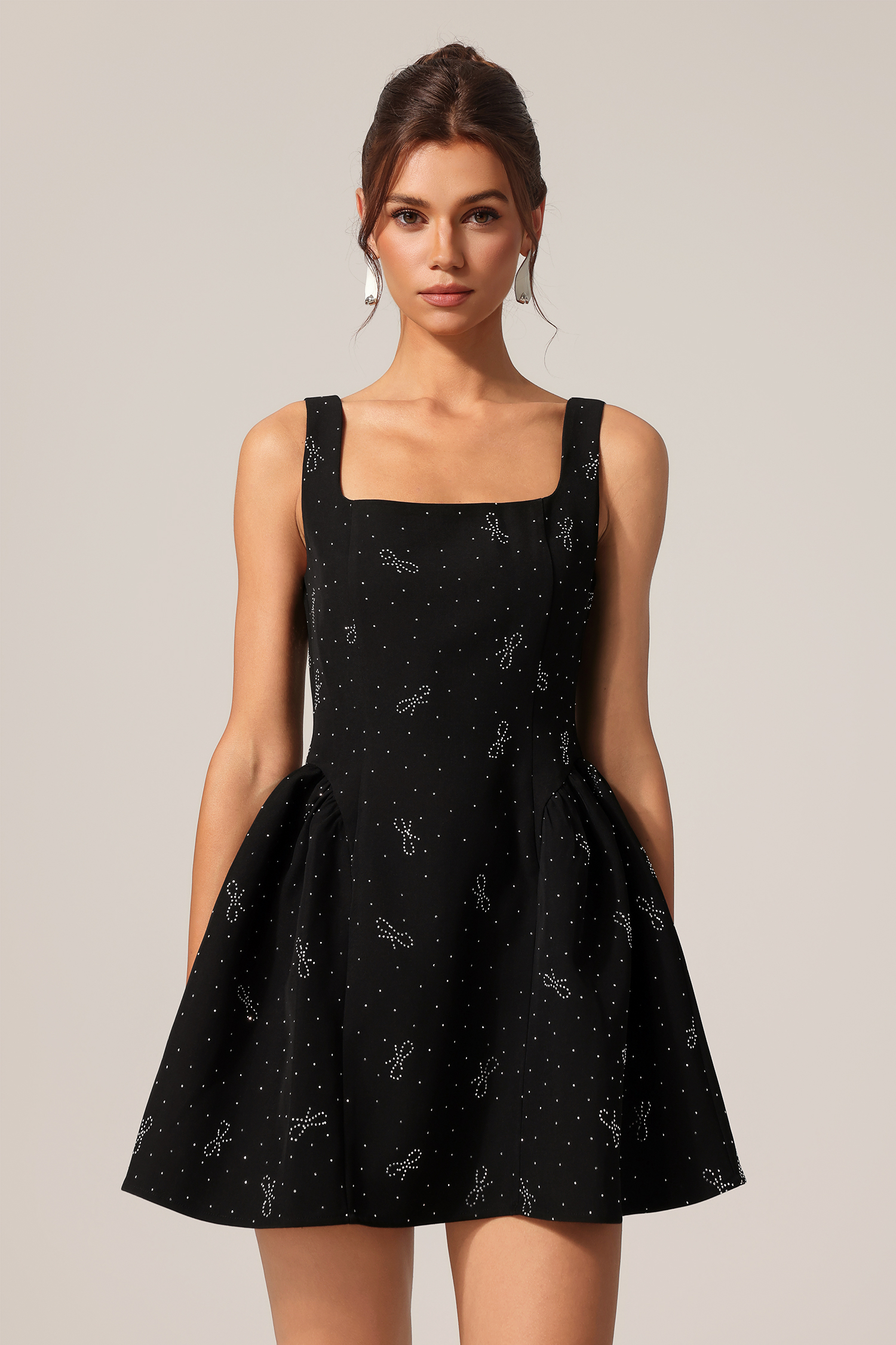 Hooded Halter Diamond Mini Dress