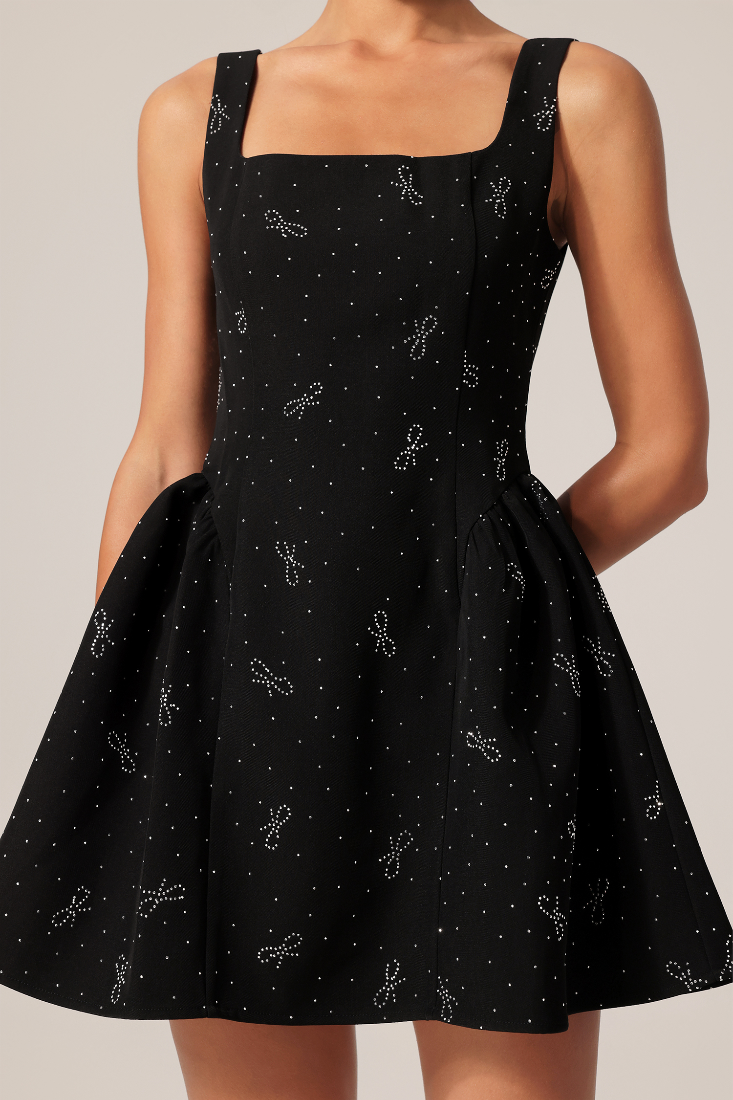 Hooded Halter Diamond Mini Dress
