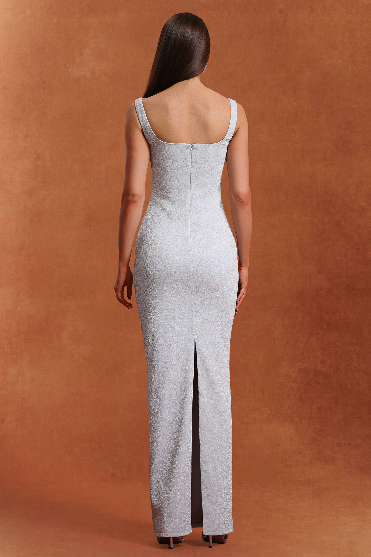 Ritana Sleeveless Diamond Wrinkles Maxi Dress