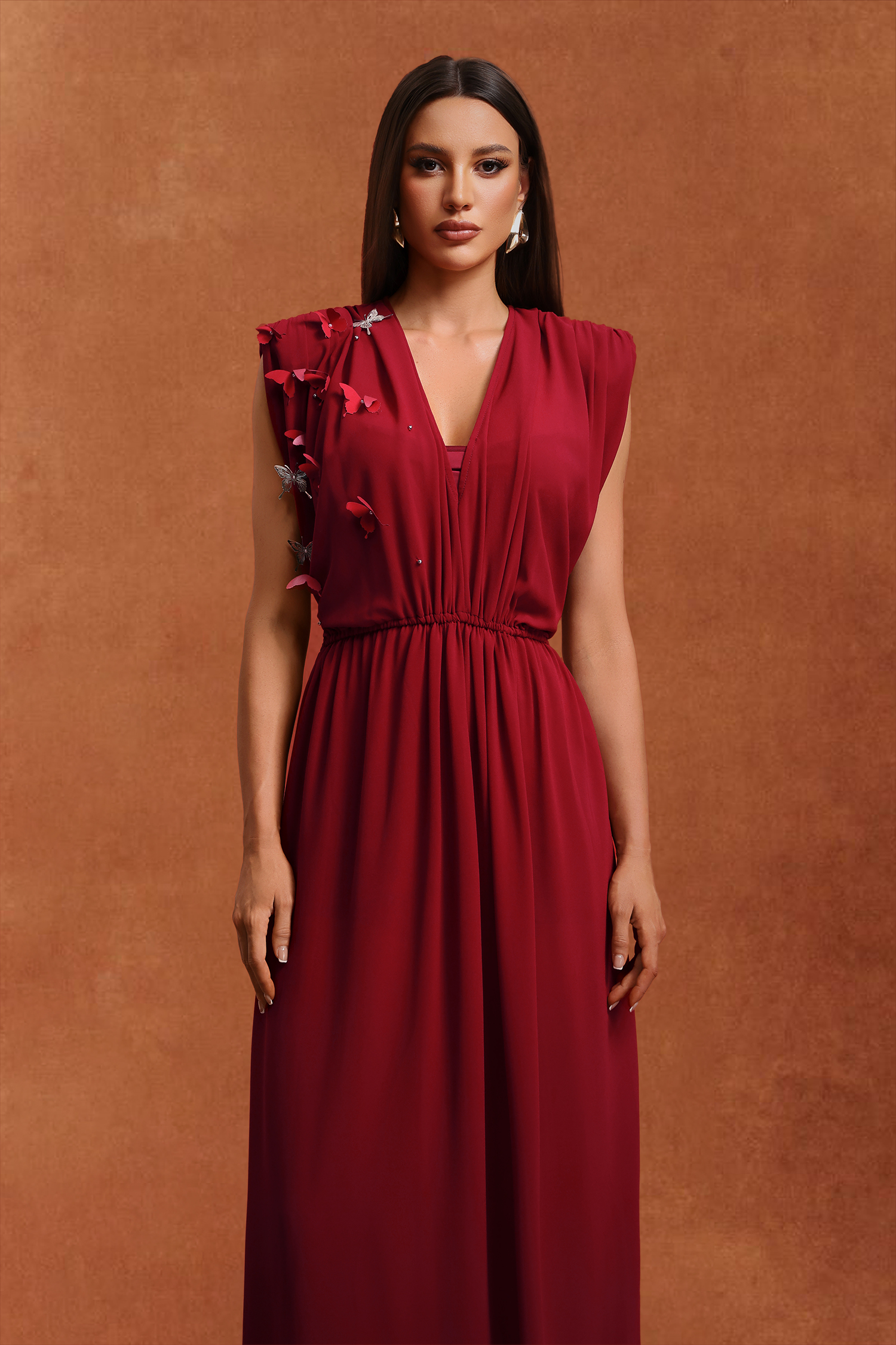 Wyomia Sleeveless V-Neck Butterfly Fold Maxi Two Piece Set