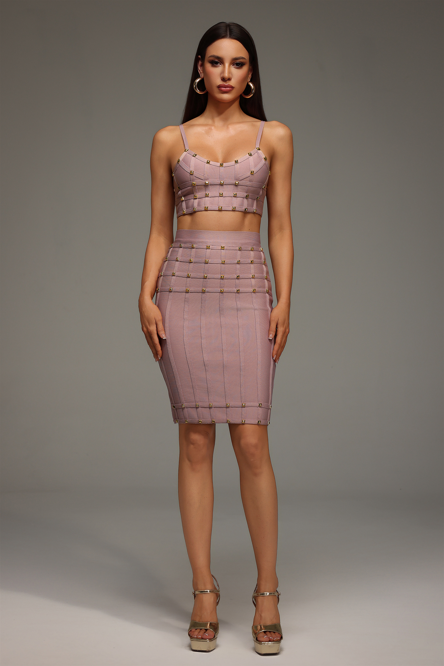 Dora Sleeveless Willow Nails Bandage Mini Two Piece Set